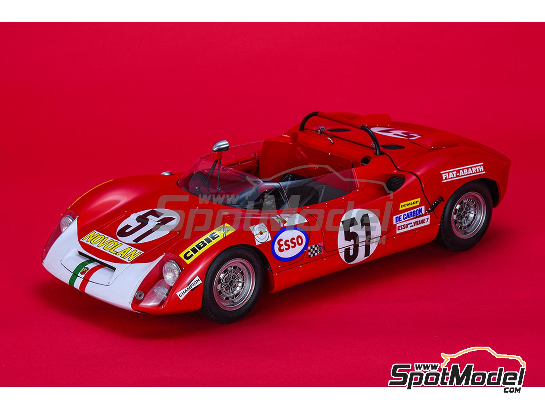 Image 12: Abarth 1000SP Equipo Fiat-Abarth France patrocinado por Novolan - 24 Horas de Le Mans 1969 | Maqueta de coche en escala&nbsp;1/12 fabricado por Model Factory Hiro (ref.&nbsp;MFH-K837, tambien 4580011508376 y K837)