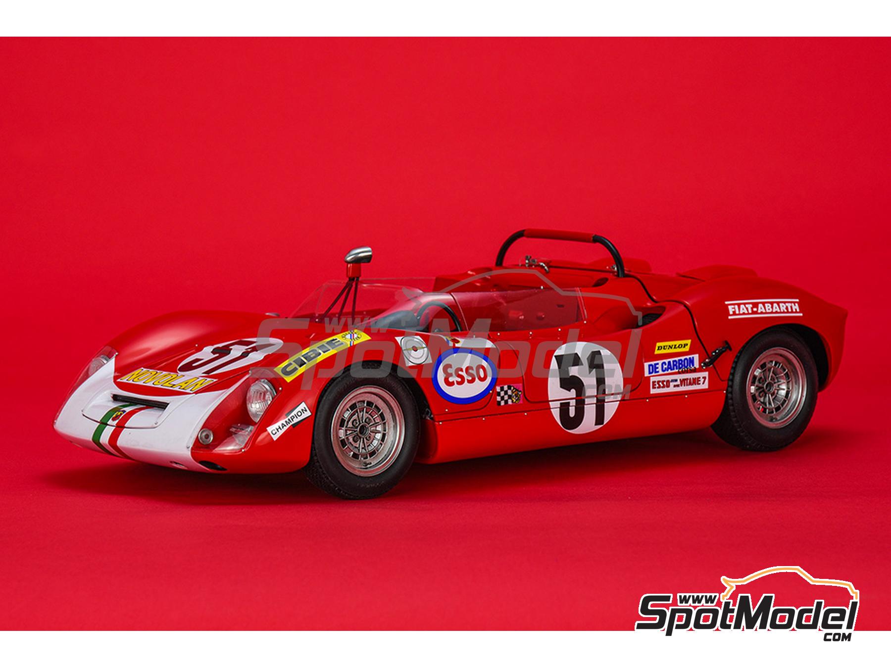 Image 13: Abarth 1000SP Equipo Fiat-Abarth France patrocinado por Novolan - 24 Horas de Le Mans 1969 | Maqueta de coche en escala&nbsp;1/12 fabricado por Model Factory Hiro (ref.&nbsp;MFH-K837, tambien 4580011508376 y K837)