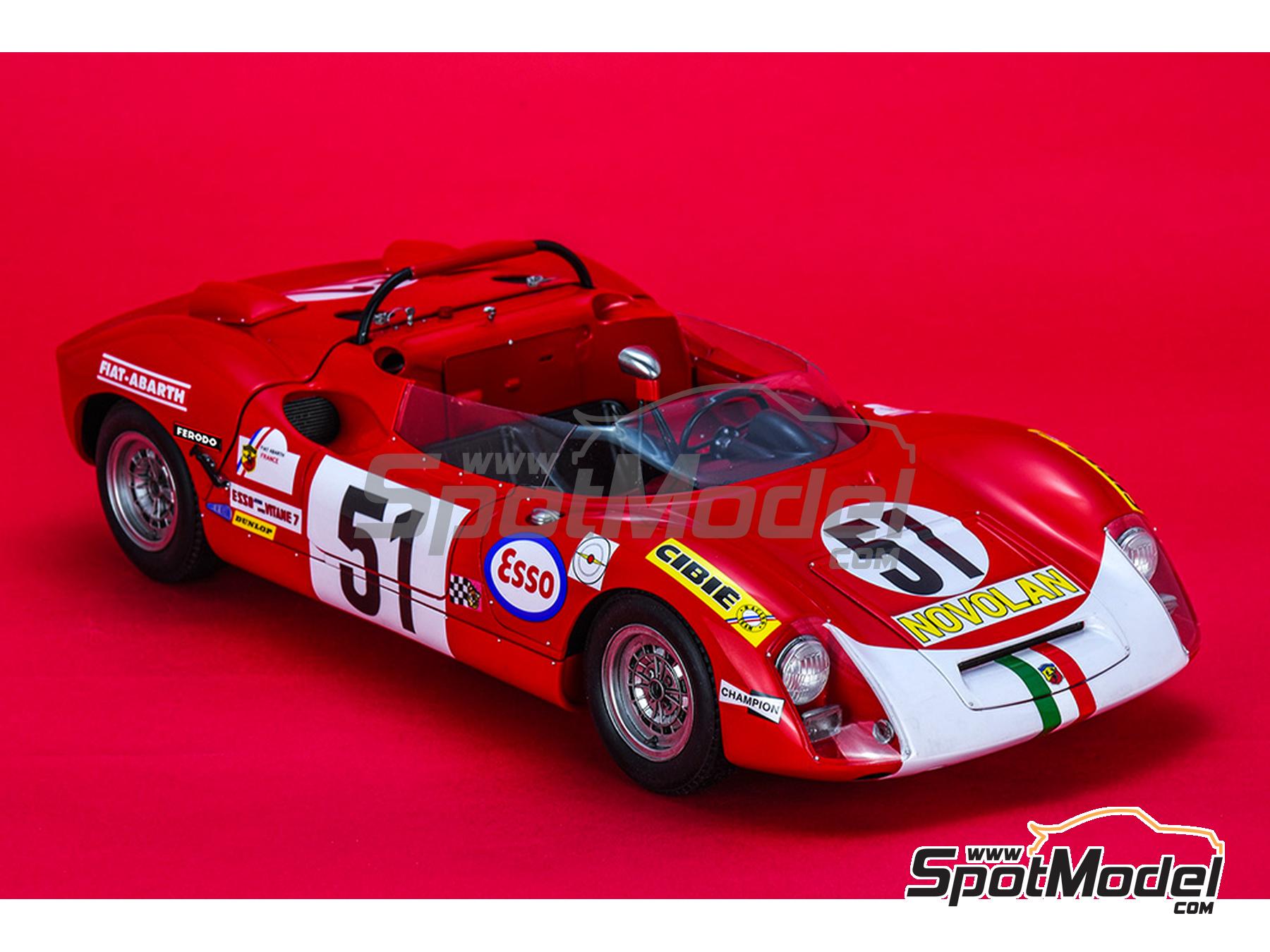 Image 18: Abarth 1000SP Equipo Fiat-Abarth France patrocinado por Novolan - 24 Horas de Le Mans 1969 | Maqueta de coche en escala&nbsp;1/12 fabricado por Model Factory Hiro (ref.&nbsp;MFH-K837, tambien 4580011508376 y K837)
