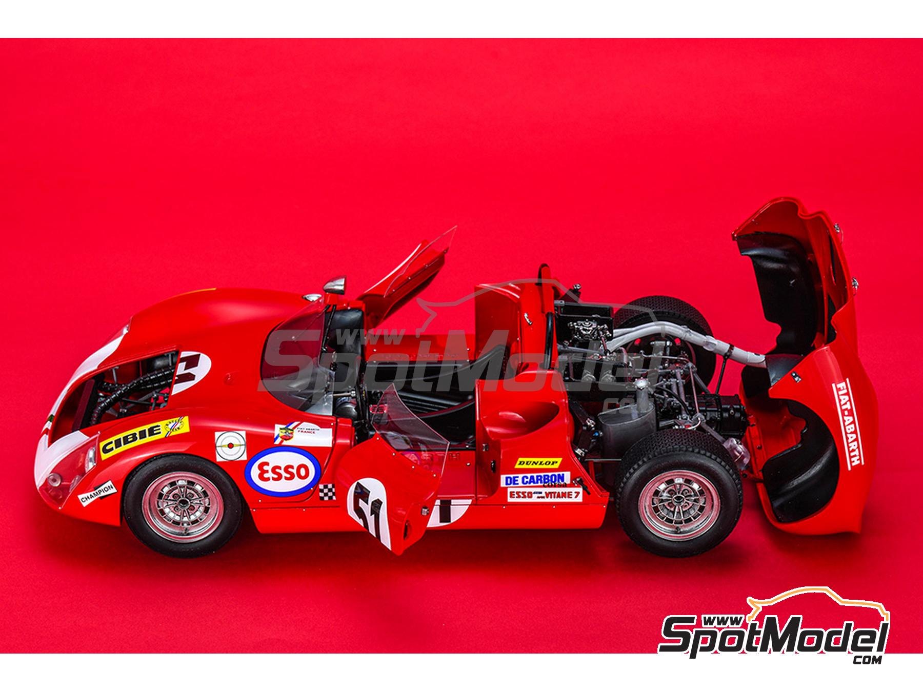 Image 19: Abarth 1000SP Equipo Fiat-Abarth France patrocinado por Novolan - 24 Horas de Le Mans 1969 | Maqueta de coche en escala&nbsp;1/12 fabricado por Model Factory Hiro (ref.&nbsp;MFH-K837, tambien 4580011508376 y K837)