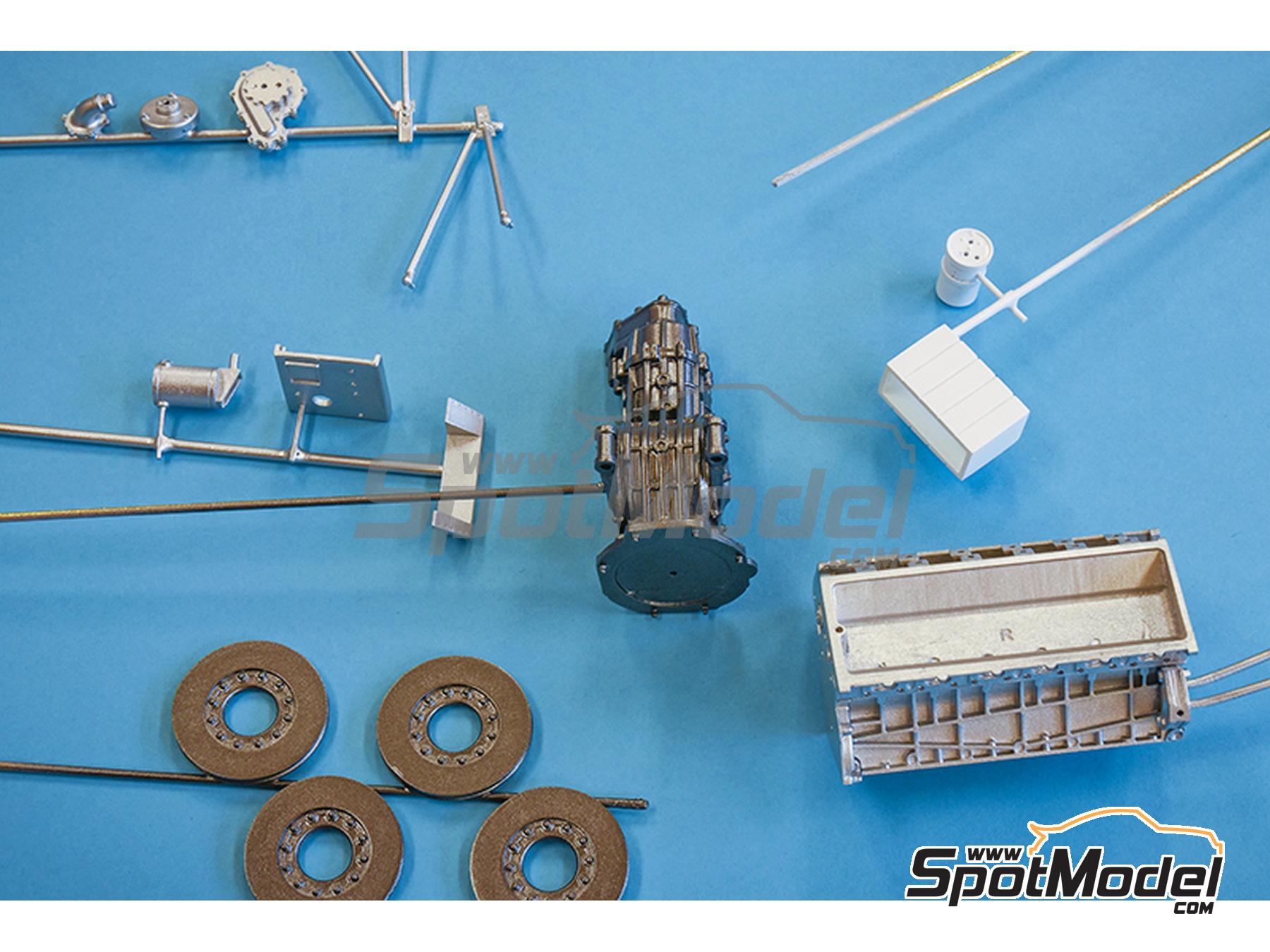 Image 10: Matra MS11 Matra Sports Team sponsored by Elf - Italian Formula 1 Grand Prix 1968 | Car scale model kit in 1/12 scale manufactured by Model Factory Hiro (ref. MFH-K846, also 4580011508468, K846 and K-846)