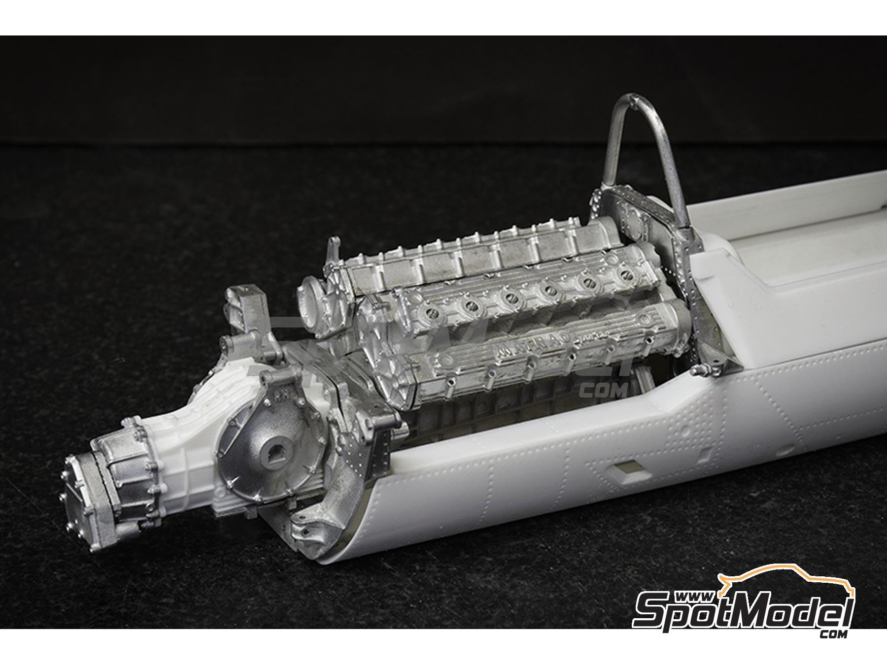 Image 16: Matra MS11 Matra Sports Team sponsored by Elf - Italian Formula 1 Grand Prix 1968 | Car scale model kit in 1/12 scale manufactured by Model Factory Hiro (ref. MFH-K846, also 4580011508468, K846 and K-846)