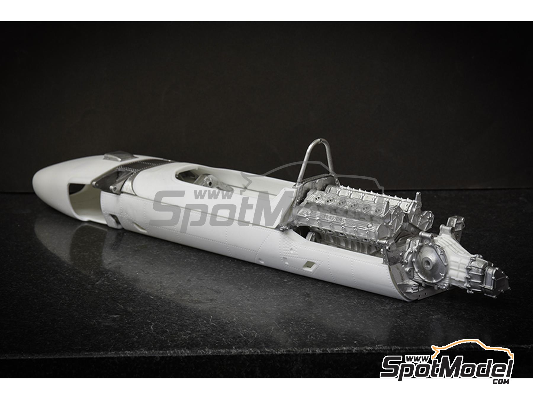 Image 17: Matra MS11 Matra Sports Team sponsored by Elf - Italian Formula 1 Grand Prix 1968 | Car scale model kit in 1/12 scale manufactured by Model Factory Hiro (ref. MFH-K846, also 4580011508468, K846 and K-846)