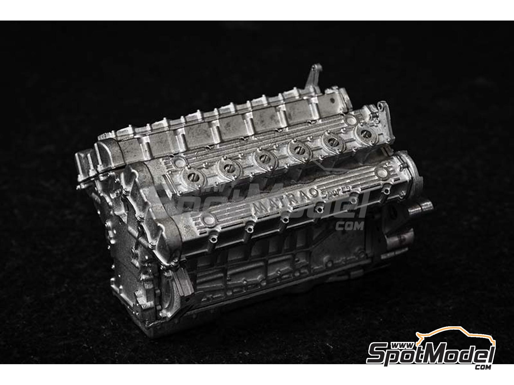 Image 21: Matra MS11 Matra Sports Team sponsored by Elf - Italian Formula 1 Grand Prix 1968 | Car scale model kit in 1/12 scale manufactured by Model Factory Hiro (ref. MFH-K846, also 4580011508468, K846 and K-846)