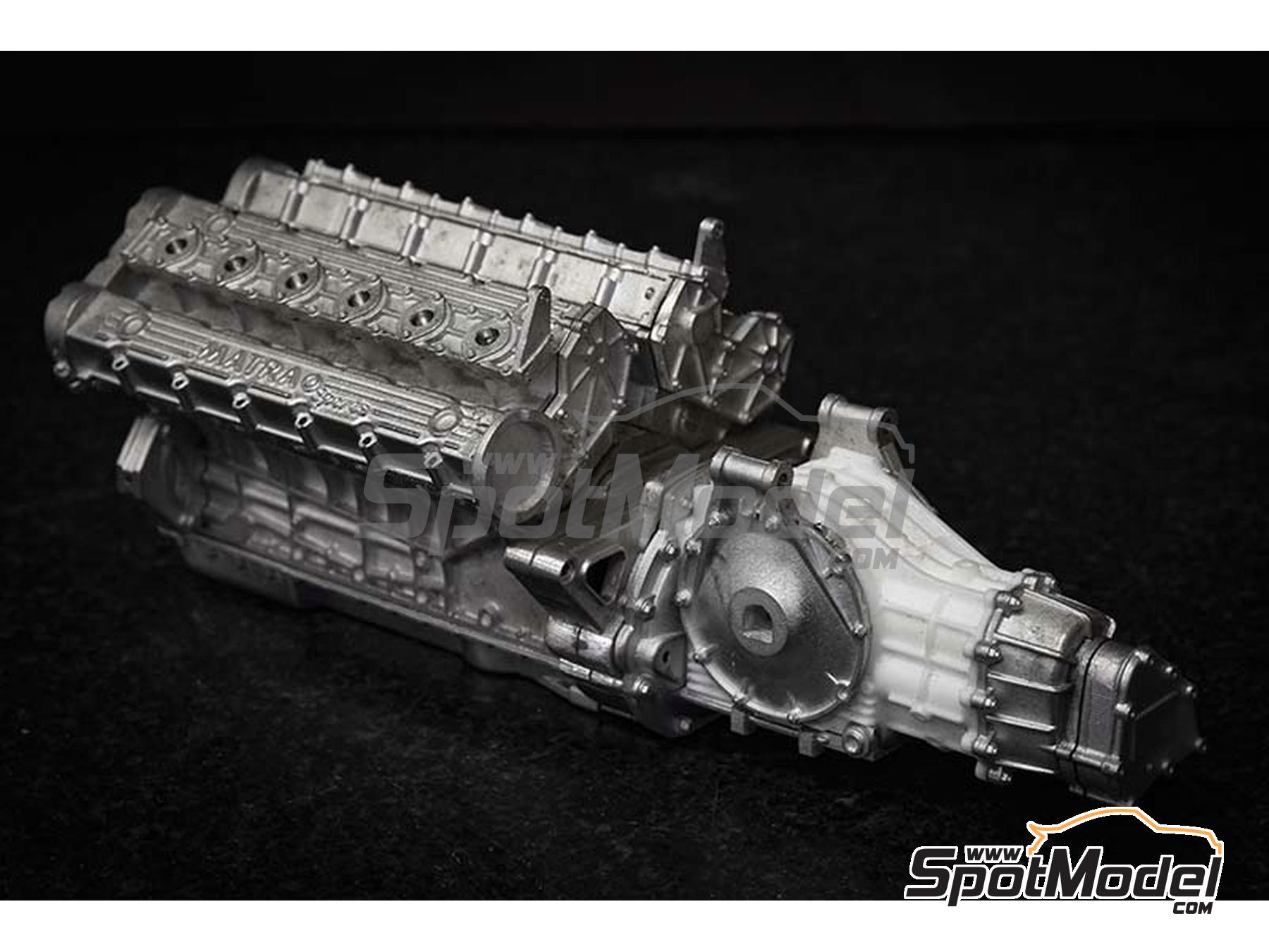 Image 23: Matra MS11 Matra Sports Team sponsored by Elf - Italian Formula 1 Grand Prix 1968 | Car scale model kit in 1/12 scale manufactured by Model Factory Hiro (ref. MFH-K846, also 4580011508468, K846 and K-846)