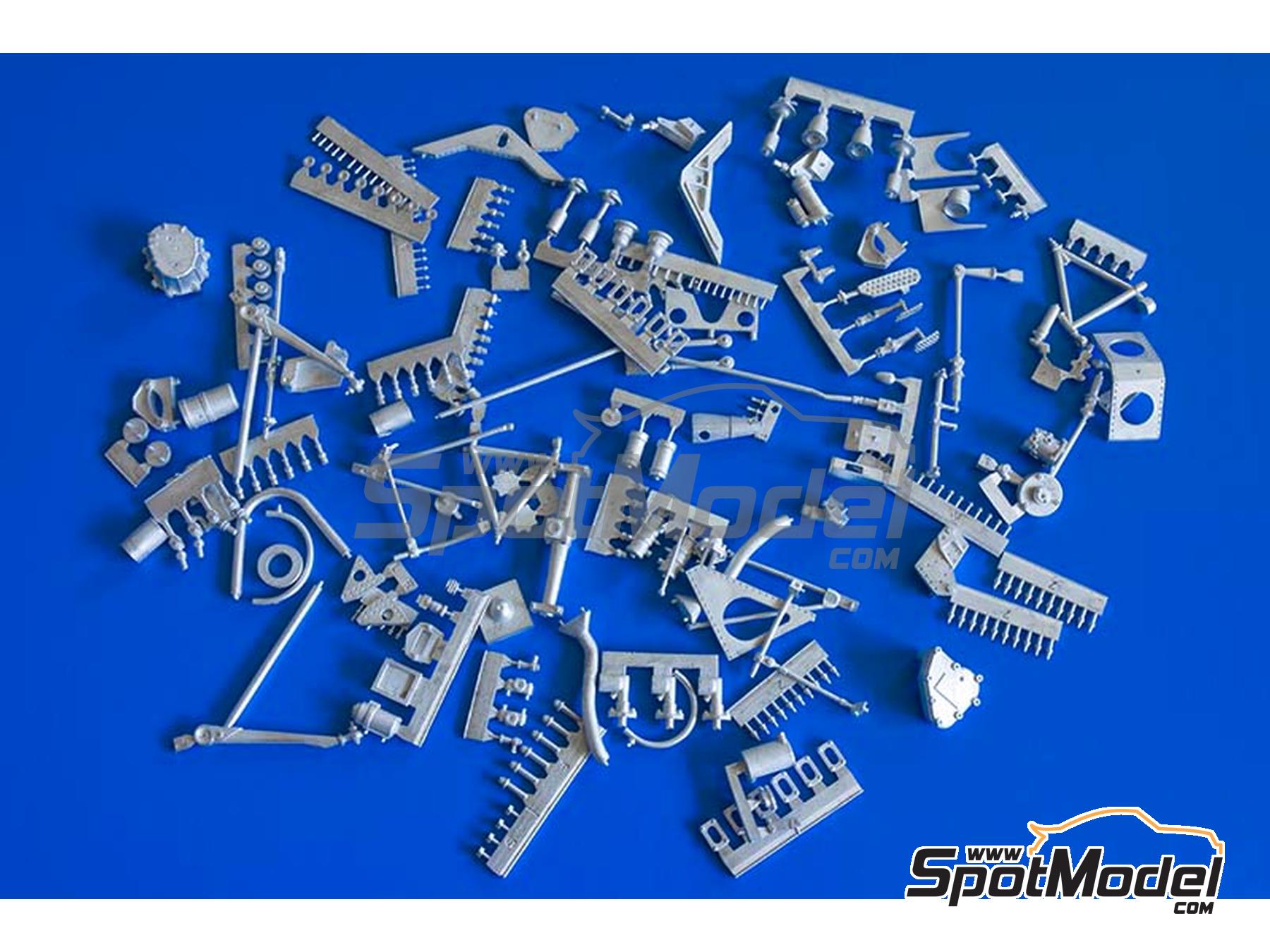 Image 26: Matra MS11 Matra Sports Team sponsored by Elf - Italian Formula 1 Grand Prix 1968 | Car scale model kit in 1/12 scale manufactured by Model Factory Hiro (ref. MFH-K846, also 4580011508468, K846 and K-846)