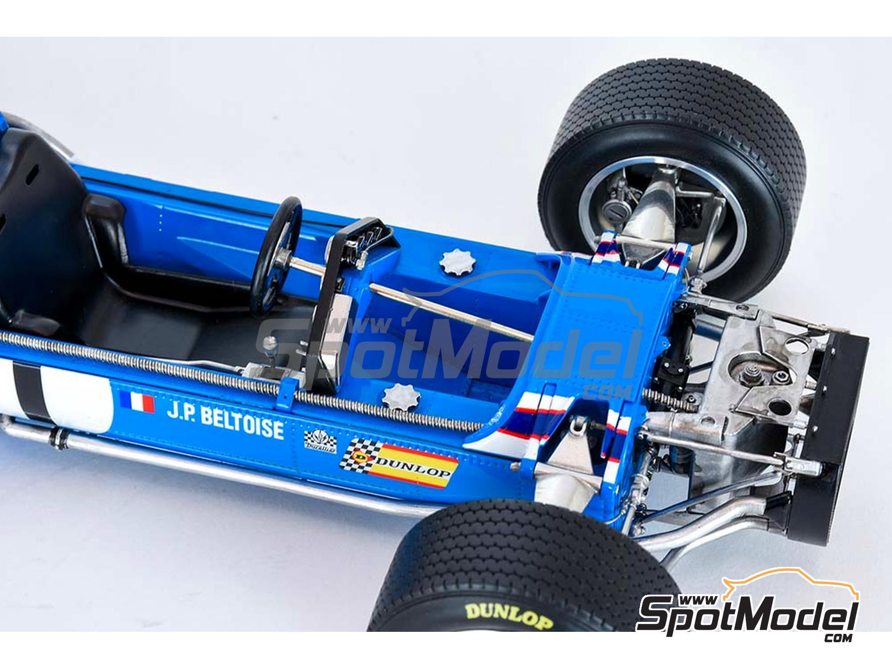 Image 36: Matra MS11 Matra Sports Team sponsored by Elf - Italian Formula 1 Grand Prix 1968 | Car scale model kit in 1/12 scale manufactured by Model Factory Hiro (ref. MFH-K846, also 4580011508468, K846 and K-846)