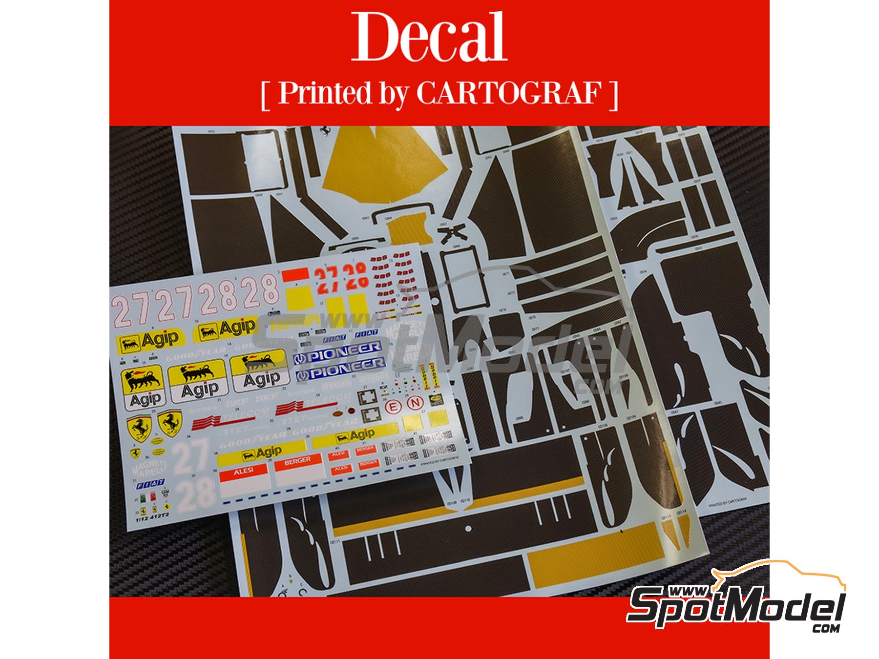 Image 5: Ferrari 412T2 Scuderia Ferrari Team sponsored by Agip - Canadian Formula 1 Grand Prix 1995 | Car scale model kit in 1/12 scale manufactured by Model Factory Hiro (ref.&nbsp;MFH-K852, also 4580011508529, K852 and K-852)