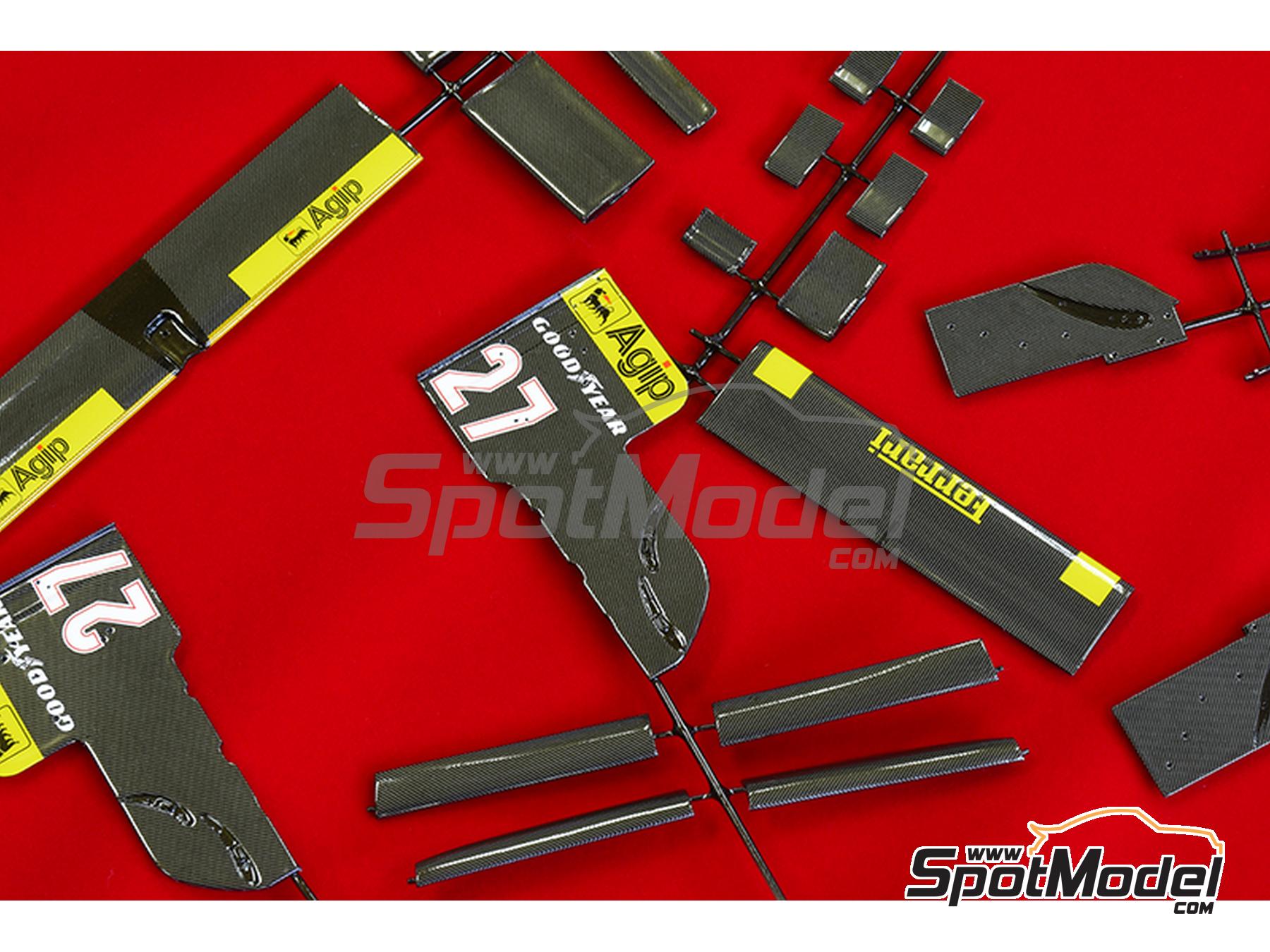 Image 9: Ferrari 412T2 Scuderia Ferrari Team sponsored by Agip - Canadian Formula 1 Grand Prix 1995 | Car scale model kit in 1/12 scale manufactured by Model Factory Hiro (ref.&nbsp;MFH-K852, also 4580011508529, K852 and K-852)