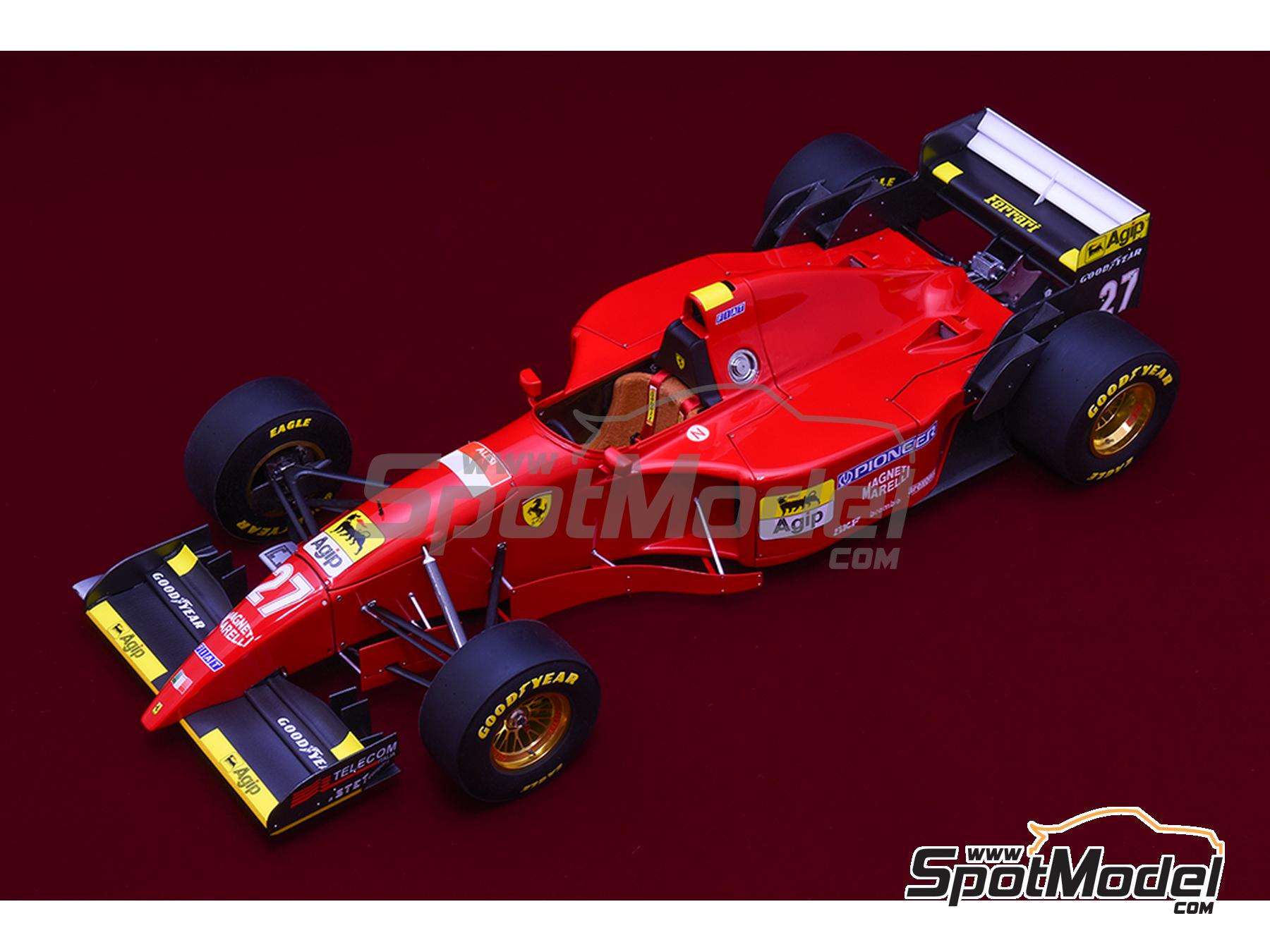 Image 12: Ferrari 412T2 Scuderia Ferrari Team sponsored by Agip - Canadian Formula 1 Grand Prix 1995 | Car scale model kit in 1/12 scale manufactured by Model Factory Hiro (ref.&nbsp;MFH-K852, also 4580011508529, K852 and K-852)
