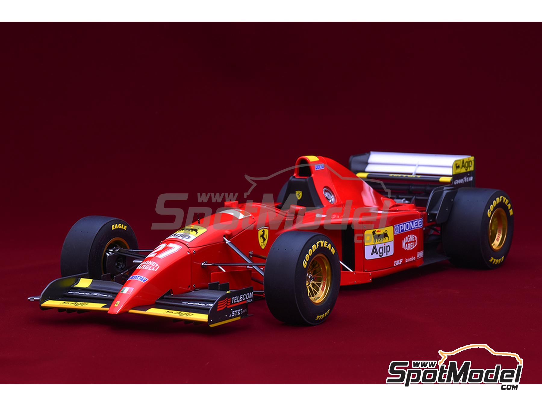 Image 13: Ferrari 412T2 Scuderia Ferrari Team sponsored by Agip - Canadian Formula 1 Grand Prix 1995 | Car scale model kit in 1/12 scale manufactured by Model Factory Hiro (ref.&nbsp;MFH-K852, also 4580011508529, K852 and K-852)