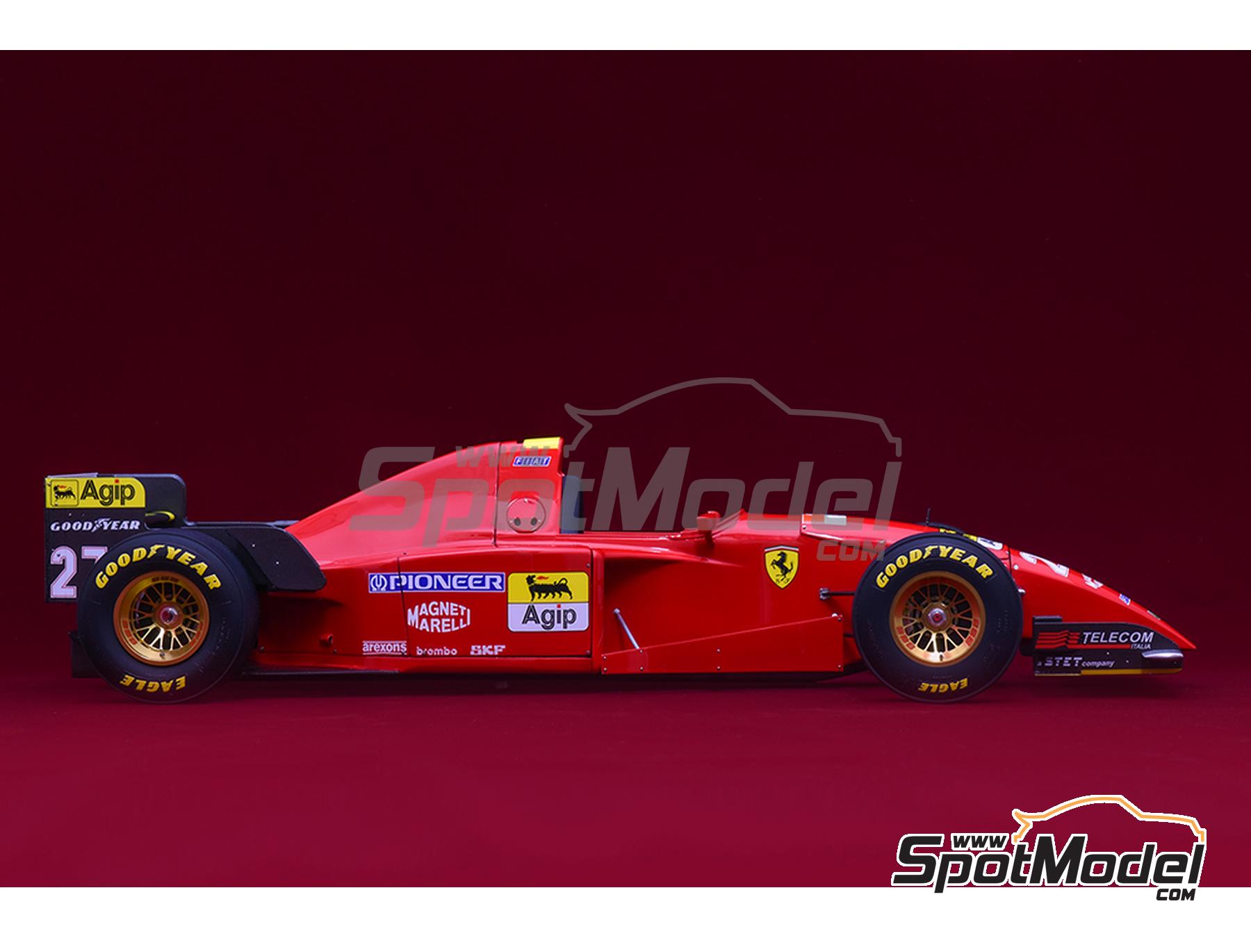 Image 15: Ferrari 412T2 Scuderia Ferrari Team sponsored by Agip - Canadian Formula 1 Grand Prix 1995 | Car scale model kit in 1/12 scale manufactured by Model Factory Hiro (ref.&nbsp;MFH-K852, also 4580011508529, K852 and K-852)