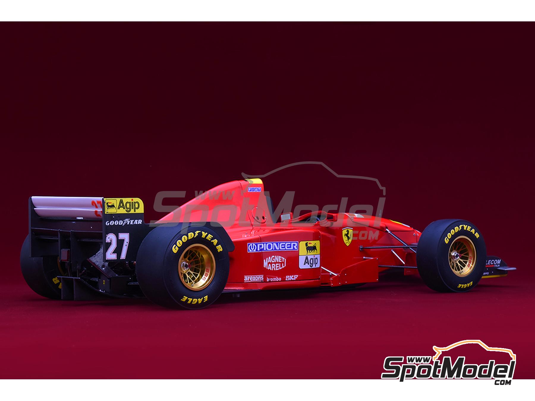 Image 16: Ferrari 412T2 Scuderia Ferrari Team sponsored by Agip - Canadian Formula 1 Grand Prix 1995 | Car scale model kit in 1/12 scale manufactured by Model Factory Hiro (ref.&nbsp;MFH-K852, also 4580011508529, K852 and K-852)