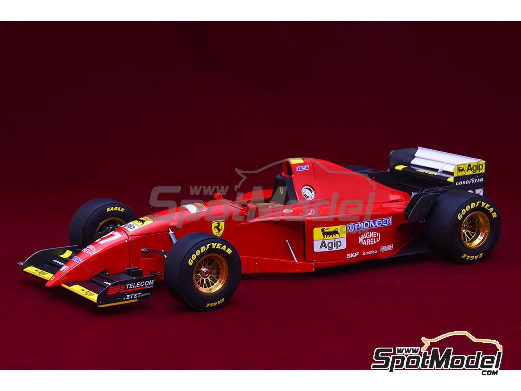 Image 17: Ferrari 412T2 Scuderia Ferrari Team sponsored by Agip - Canadian Formula 1 Grand Prix 1995 | Car scale model kit in 1/12 scale manufactured by Model Factory Hiro (ref.&nbsp;MFH-K852, also 4580011508529, K852 and K-852)