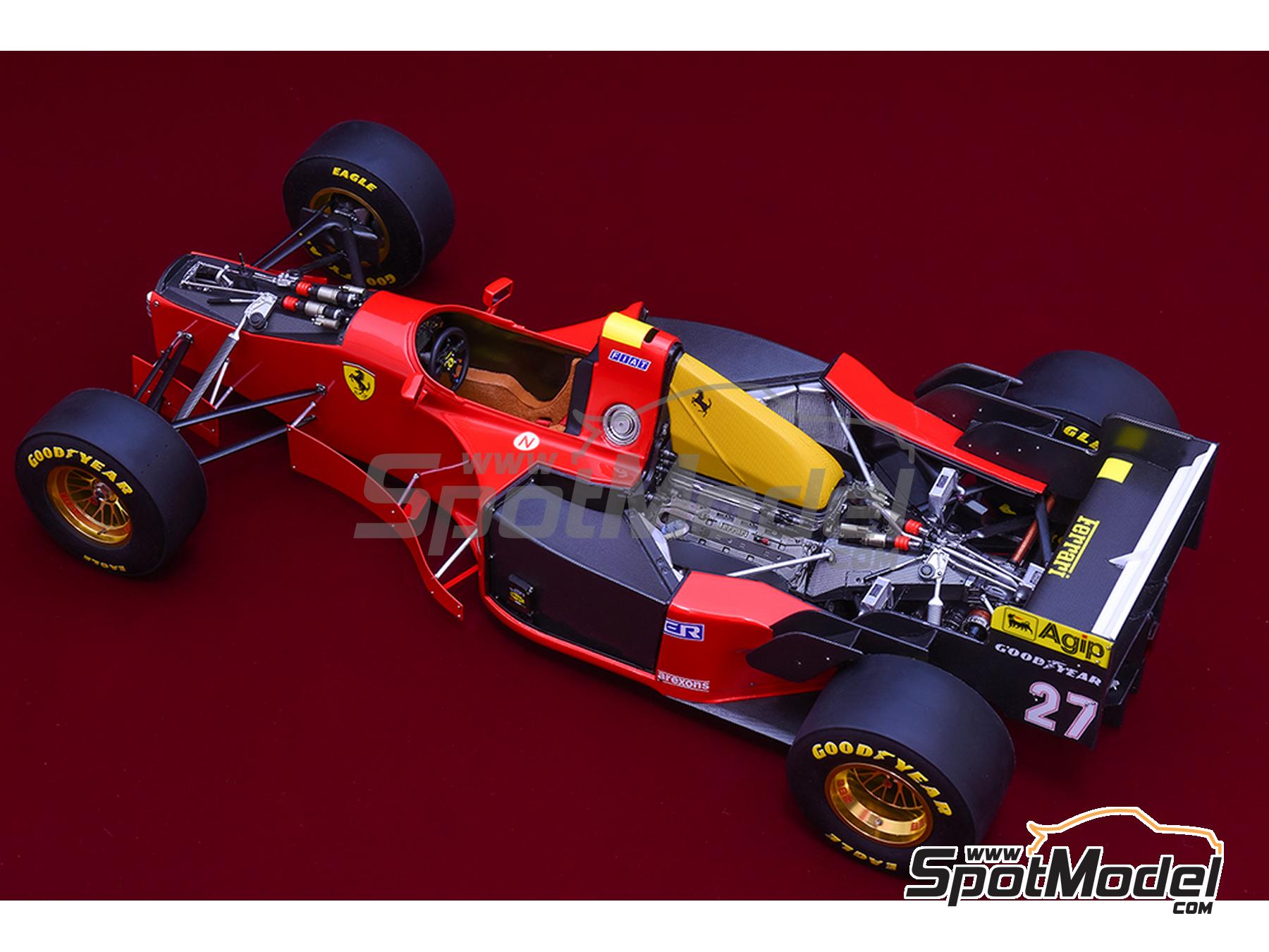 Image 19: Ferrari 412T2 Scuderia Ferrari Team sponsored by Agip - Canadian Formula 1 Grand Prix 1995 | Car scale model kit in 1/12 scale manufactured by Model Factory Hiro (ref.&nbsp;MFH-K852, also 4580011508529, K852 and K-852)