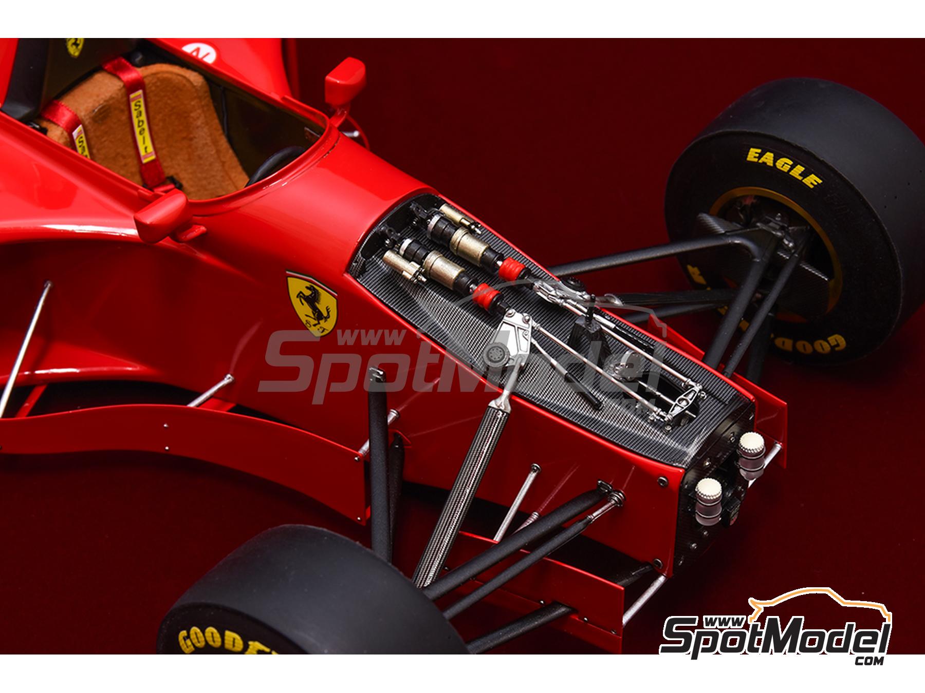 Image 20: Ferrari 412T2 Scuderia Ferrari Team sponsored by Agip - Canadian Formula 1 Grand Prix 1995 | Car scale model kit in 1/12 scale manufactured by Model Factory Hiro (ref.&nbsp;MFH-K852, also 4580011508529, K852 and K-852)