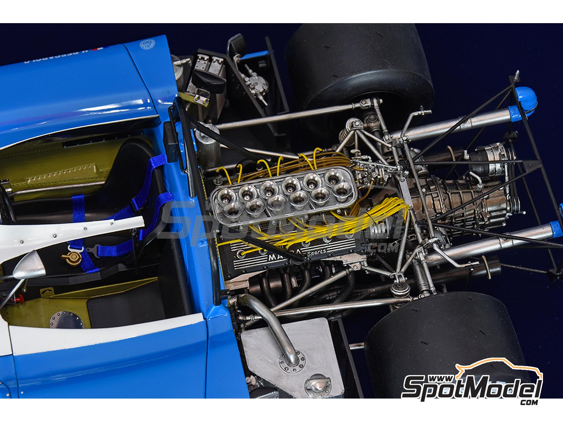 Image 26: Matra MS670B patrocinado por Shell - 24 Horas de Le Mans 1973 | Maqueta de coche en escala&nbsp;1/12 fabricado por Model Factory Hiro (ref.&nbsp;MFH-K853, tambien 4580011508536 y K853)