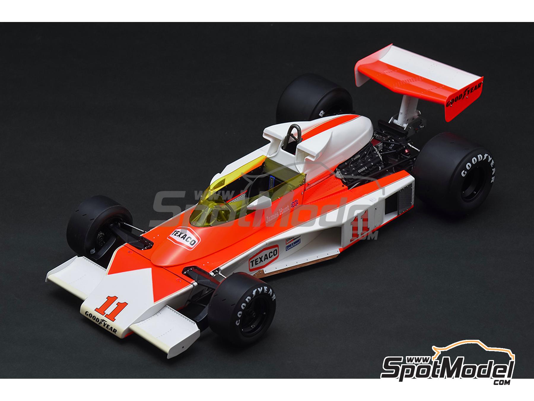 Image 6: McLaren Ford M23 McLaren Racing Limited Team sponsored by Texaco - Canadian Formula 1 Grand Prix, USA East Watkins Glen Grand Prix 1976 | Car scale model kit in 1/12 scale manufactured by Model Factory Hiro (ref. MFH-K858, also 4580011508581, K858 and K-858)