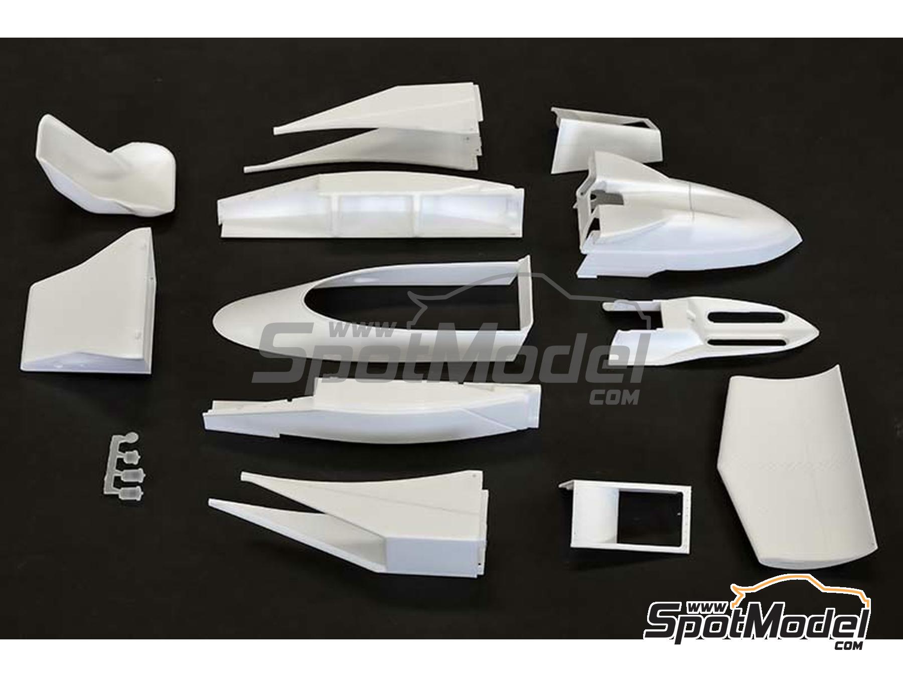 Image 16: McLaren Ford M23 McLaren Racing Limited Team sponsored by Texaco - Canadian Formula 1 Grand Prix, USA East Watkins Glen Grand Prix 1976 | Car scale model kit in 1/12 scale manufactured by Model Factory Hiro (ref. MFH-K858, also 4580011508581, K858 and K-858)