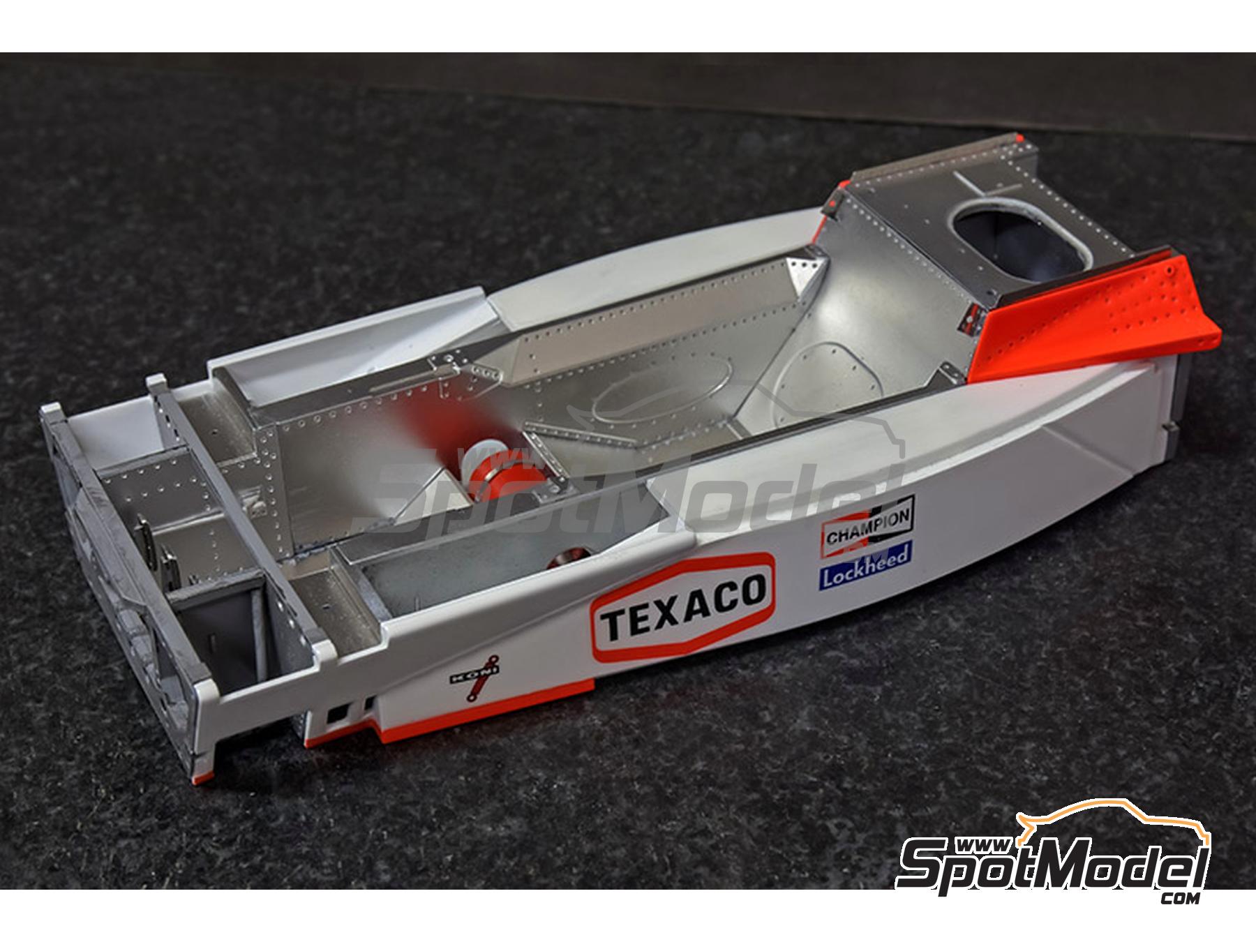 Image 27: McLaren Ford M23 McLaren Racing Limited Team sponsored by Texaco - Canadian Formula 1 Grand Prix, USA East Watkins Glen Grand Prix 1976 | Car scale model kit in 1/12 scale manufactured by Model Factory Hiro (ref. MFH-K858, also 4580011508581, K858 and K-858)