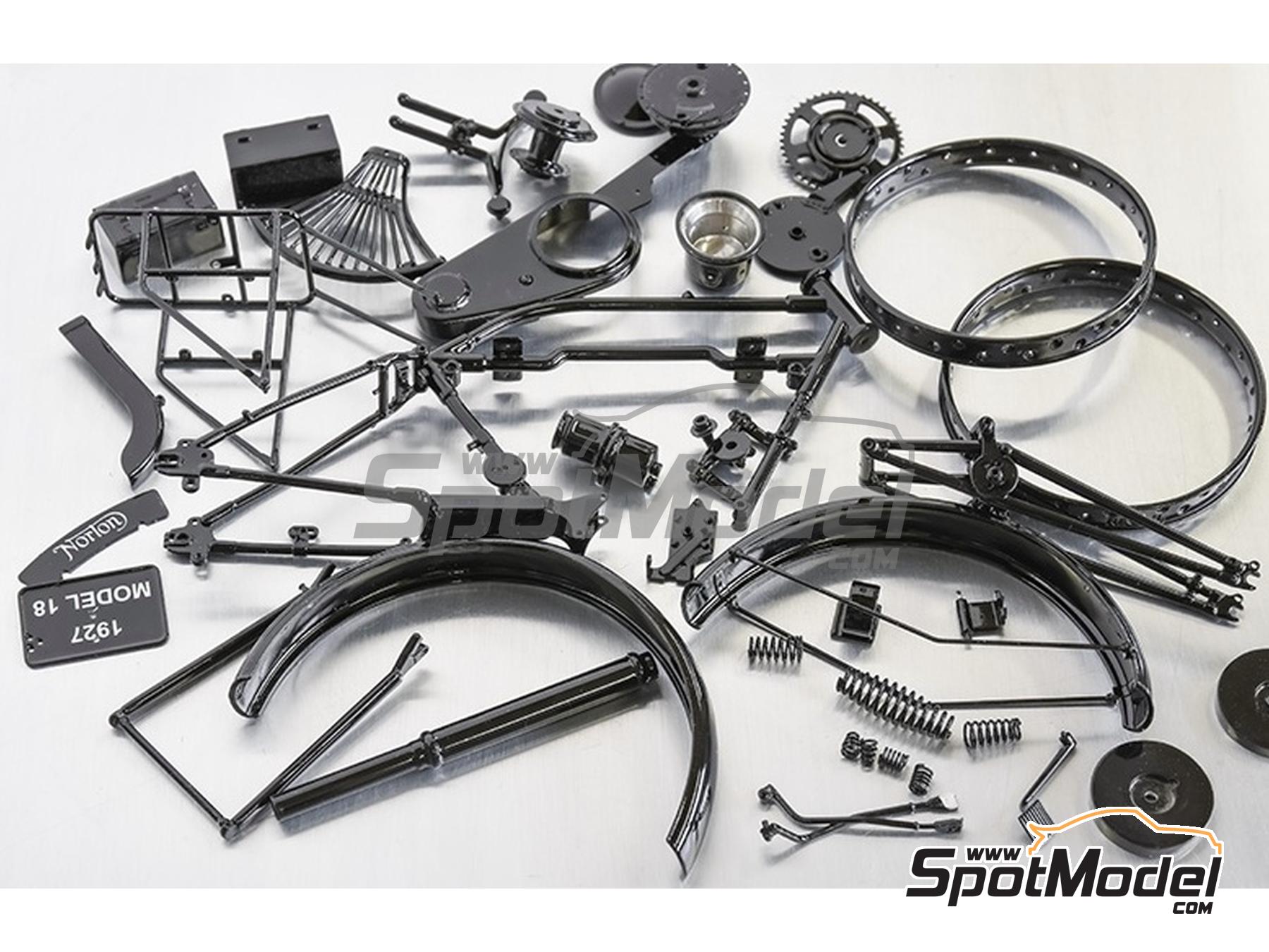 Image 12: Norton Model 18 -  1927 | Maqueta de moto en escala&nbsp;1/9 fabricado por Model Factory Hiro (ref.&nbsp;MFH-K861, tambien K861 y K-861)