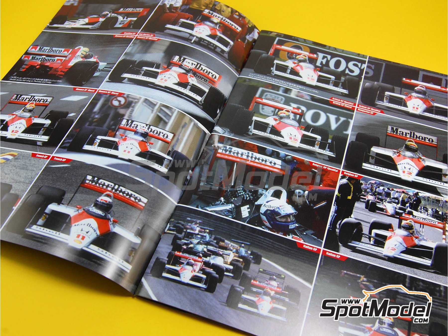 Image 7: McLaren Honda MP4/4 Equipo McLaren Racing Limited patrocinado por Marlboro - Campeonato del Mundo FIA de Formula 1 1988 | Libro de referencia fabricado por Model Factory Hiro (ref. MFH-MHB-1, tambien 9784905248354 y PC01)