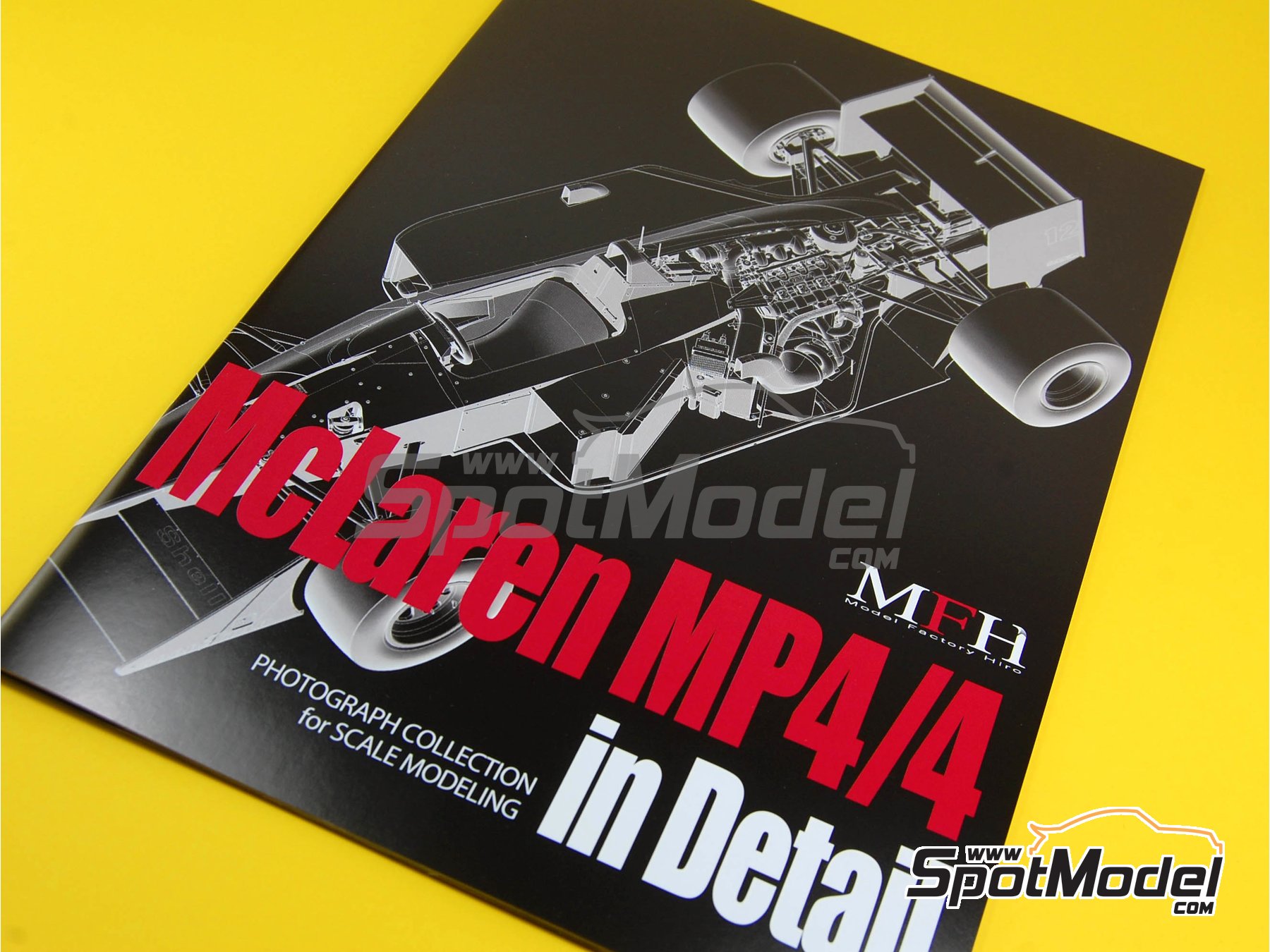Image 8: McLaren Honda MP4/4 Equipo McLaren Racing Limited patrocinado por Marlboro - Campeonato del Mundo FIA de Formula 1 1988 | Libro de referencia fabricado por Model Factory Hiro (ref. MFH-MHB-1, tambien 9784905248354 y PC01)