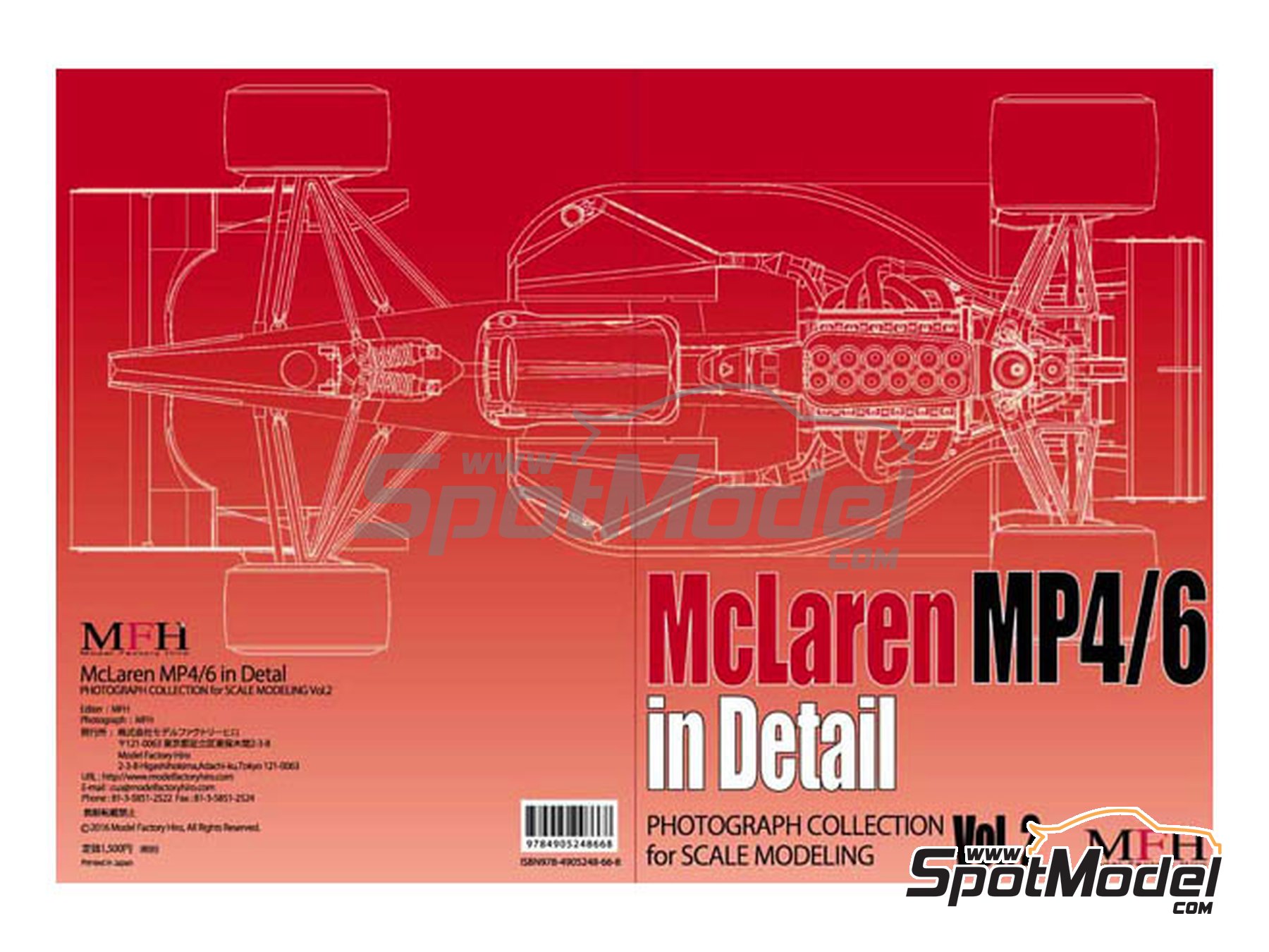 Image 1: McLaren Honda MP4/6 | Reference / walkaround book manufactured by Model Factory Hiro (ref. MFH-MHB-2, also 9784905248668 and PC02)