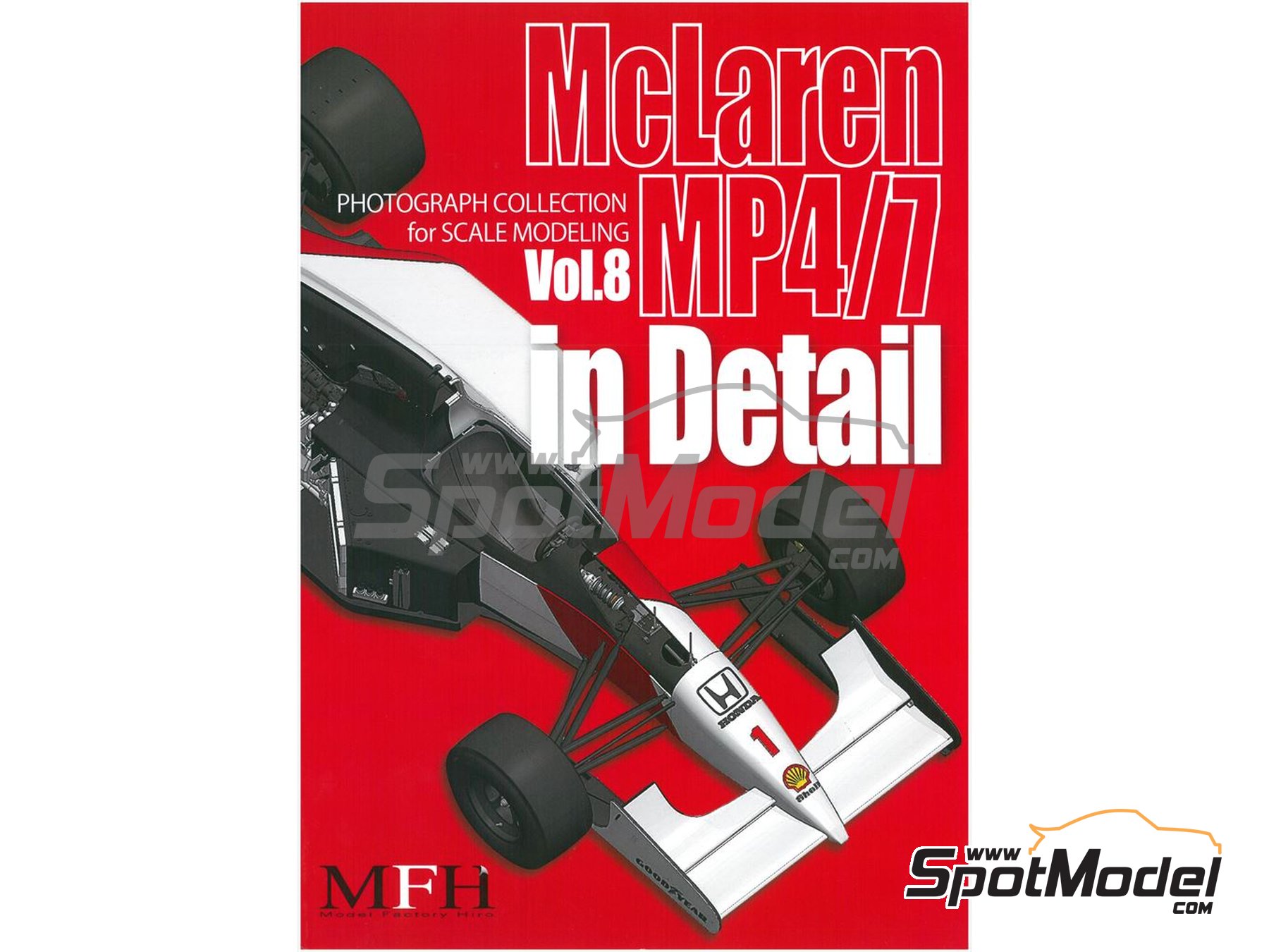 Image 1: McLaren Honda MP4/7 | Reference / walkaround book manufactured by Model Factory Hiro (ref.&nbsp;MFH-MHB-8, also 9784905248750 and PC08)