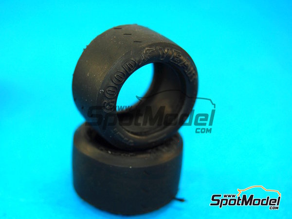 Image 3: 1970s F1 Slick tyre set | Tyre set in 1/20 scale manufactured by Model Factory Hiro (ref.&nbsp;MFH-P1046, also 4571102327556 and P1046)