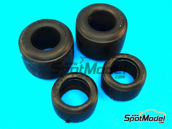 Image 6: 1970s F1 Slick tyre set | Tyre set in 1/20 scale manufactured by Model Factory Hiro (ref.&nbsp;MFH-P1046, also 4571102327556 and P1046)