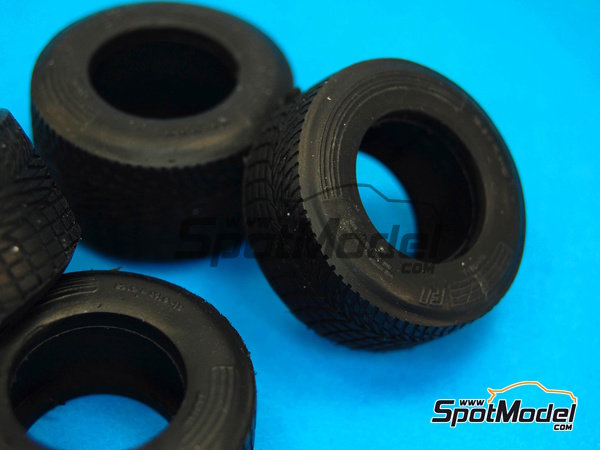 Image 4: Narrow rain tires - FIA Formula 1 World Championship 1990 | Tyre set in 1/20 scale manufactured by Model Factory Hiro (ref.&nbsp;MFH-P1051, also P1051)