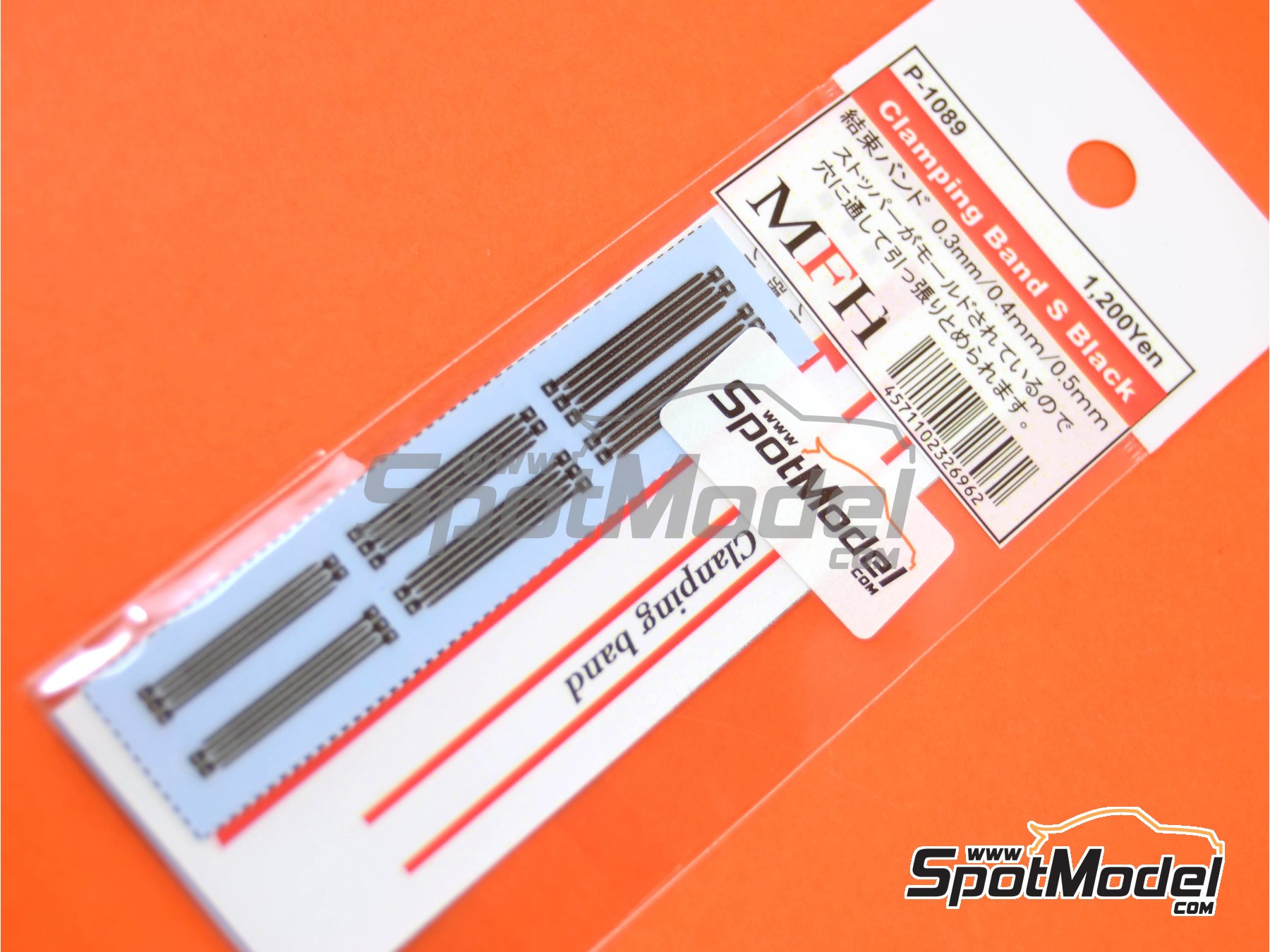 Image 1: Bridas negras de tama&ntilde;o peque&ntilde;o | Abrazaderas en escala&nbsp;1/24 fabricado por Model Factory Hiro (ref.&nbsp;MFH-P1089, tambien 4571102326962 y P1089)