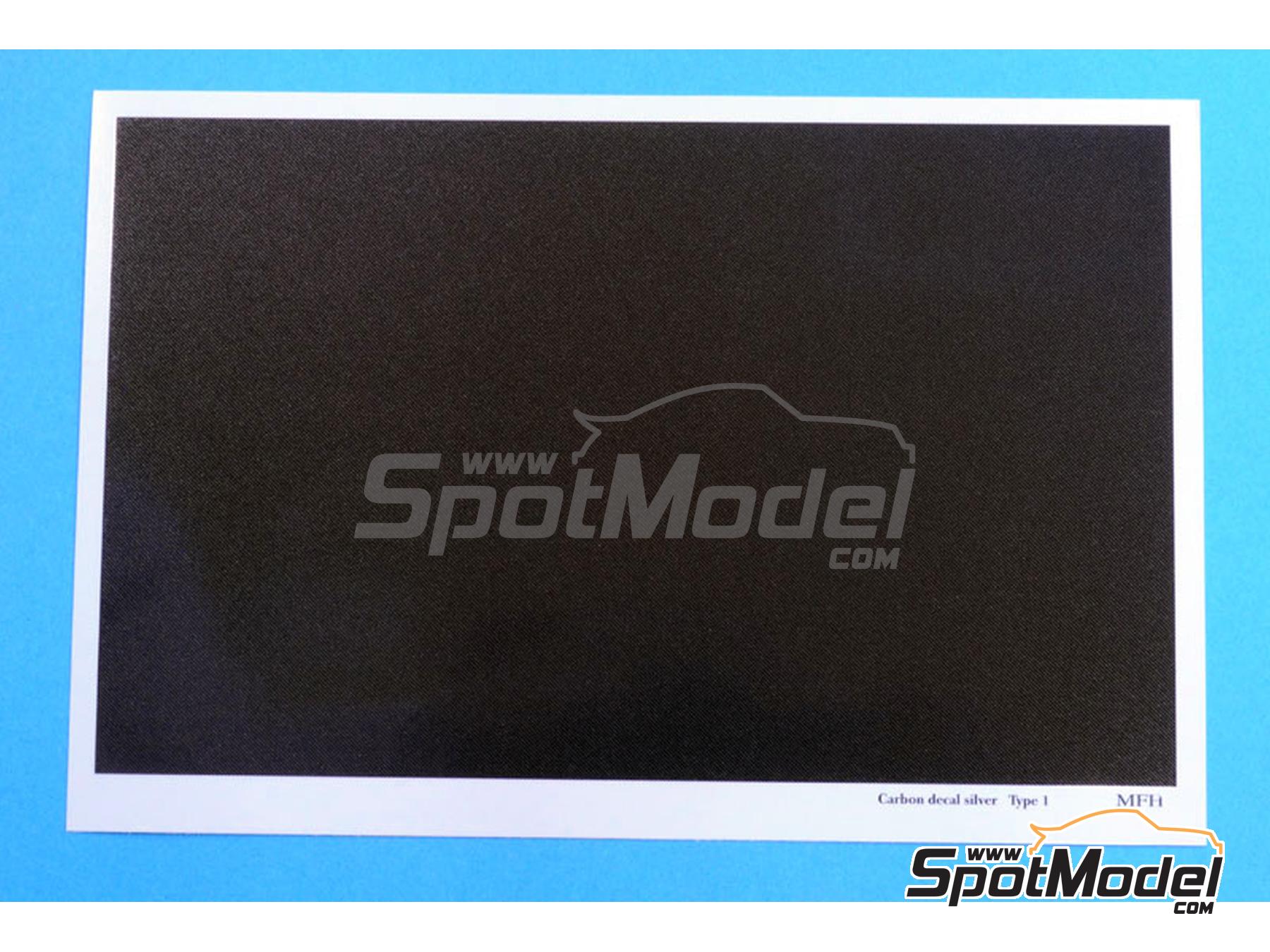 Image 1: Fibra de carbono plateada - Tipo 1 | Calca de trama de fibra de carbono en escala 1/24 fabricado por Model Factory Hiro (ref. MFH-P1094, tambien 4571102326825 y P1094)