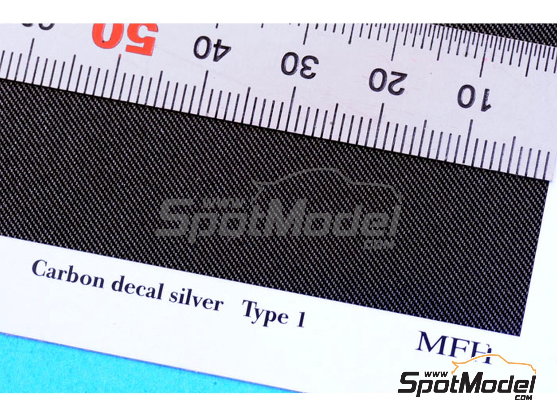 Image 2: Fibra de carbono plateada - Tipo 1 | Calca de trama de fibra de carbono en escala 1/24 fabricado por Model Factory Hiro (ref. MFH-P1094, tambien 4571102326825 y P1094)