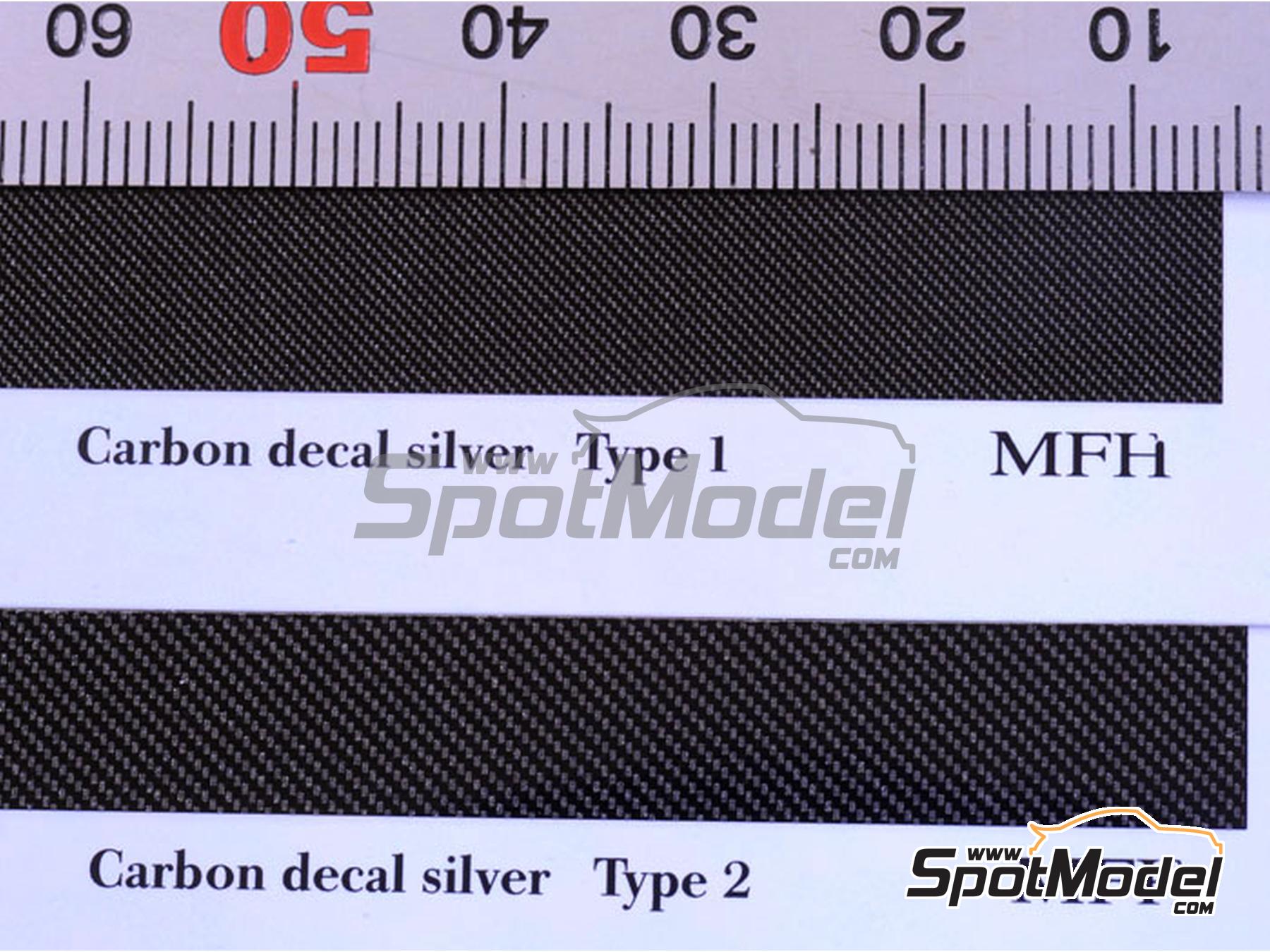 Image 3: Fibra de carbono plateada - Tipo 1 | Calca de trama de fibra de carbono en escala 1/24 fabricado por Model Factory Hiro (ref. MFH-P1094, tambien 4571102326825 y P1094)