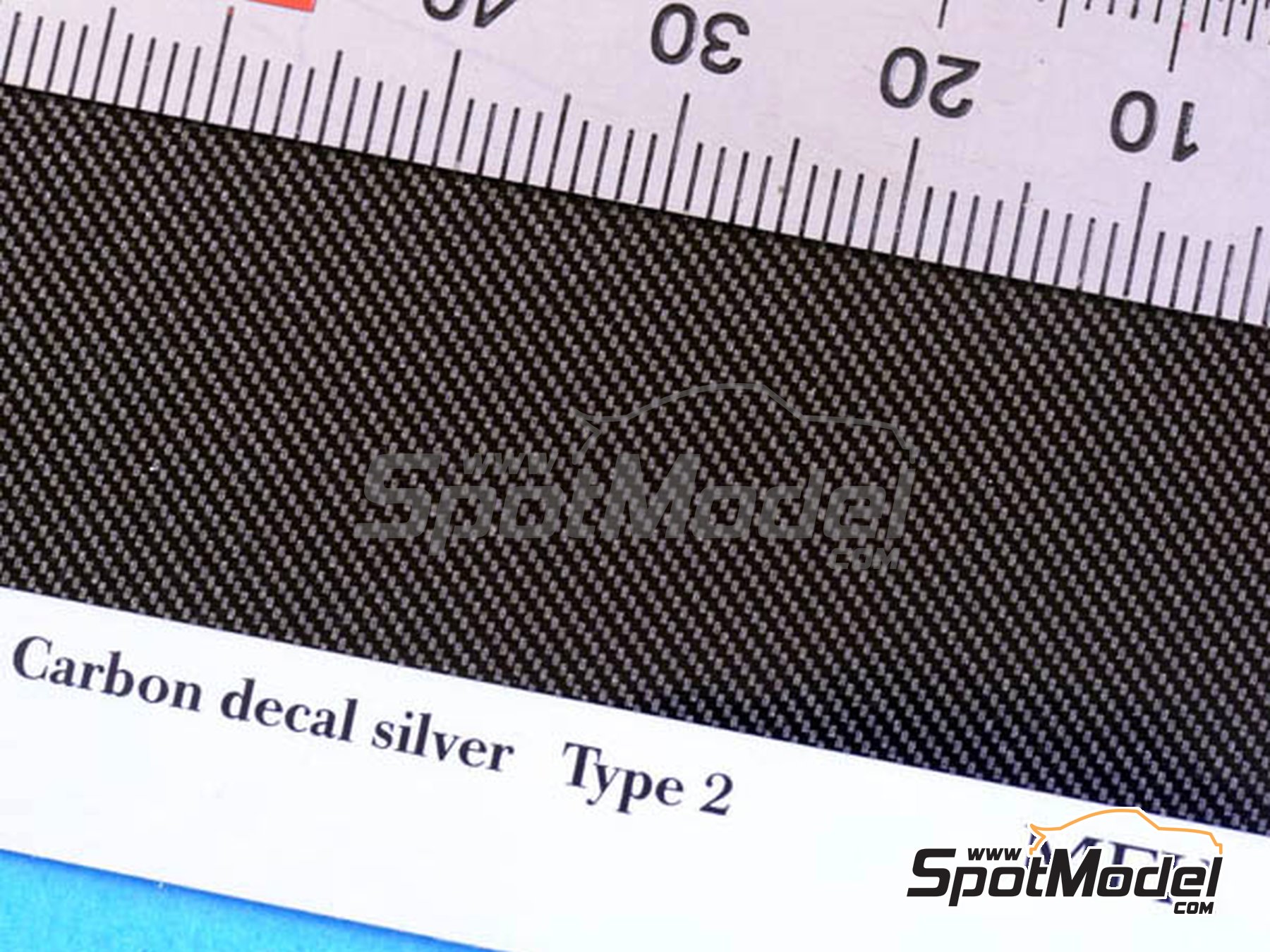 Image 2: Carbon Decal Silver - Type 2 | Carbon fiber decal in 1/12 scale manufactured by Model Factory Hiro (ref.&nbsp;MFH-P1095, also 4571102326818 and P1095)