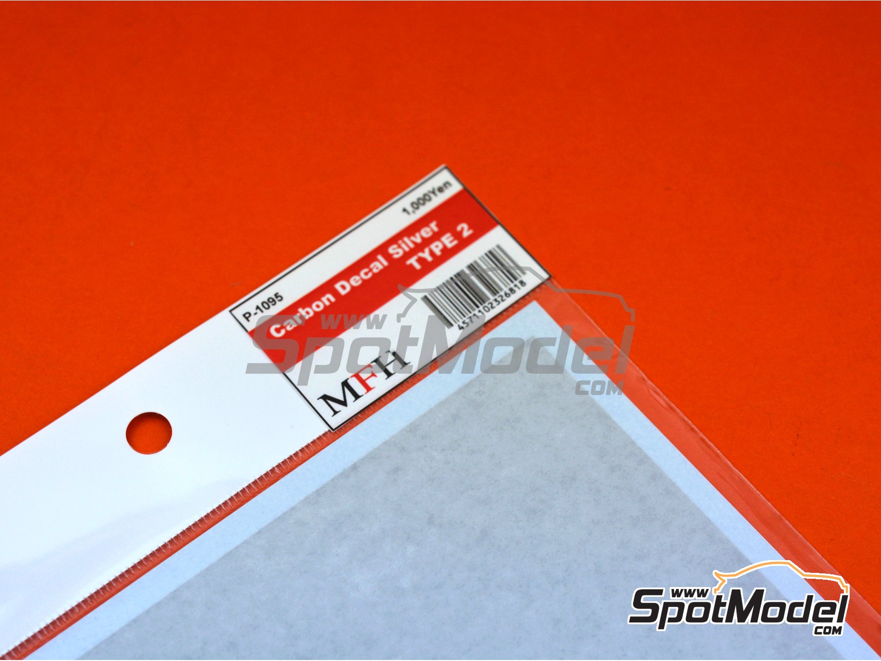 Image 3: Carbon Decal Silver - Type 2 | Carbon fiber decal in 1/12 scale manufactured by Model Factory Hiro (ref.&nbsp;MFH-P1095, also 4571102326818 and P1095)