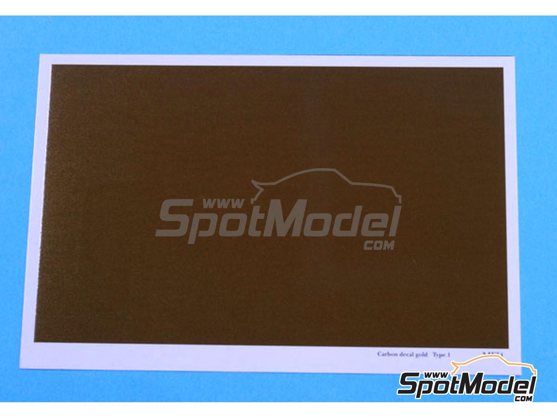 Image 1: Fibra de carbono Dorada - Tipo 1 | Calca de trama de fibra de carbono en escala&nbsp;1/24 fabricado por Model Factory Hiro (ref.&nbsp;MFH-P1096, tambien 4571102326801 y P1096)