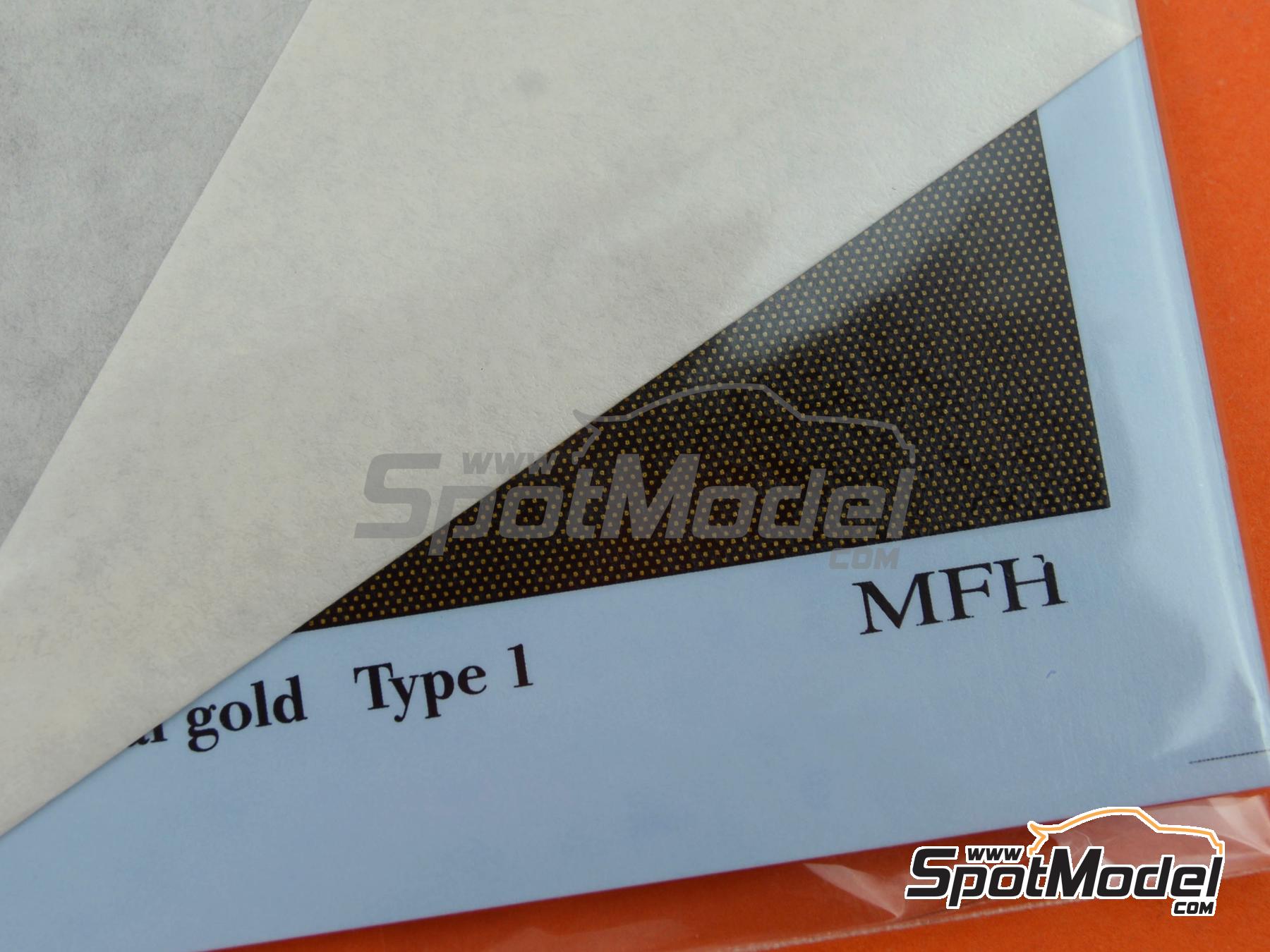 Image 8: Fibra de carbono Dorada - Tipo 1 | Calca de trama de fibra de carbono en escala&nbsp;1/24 fabricado por Model Factory Hiro (ref.&nbsp;MFH-P1096, tambien 4571102326801 y P1096)