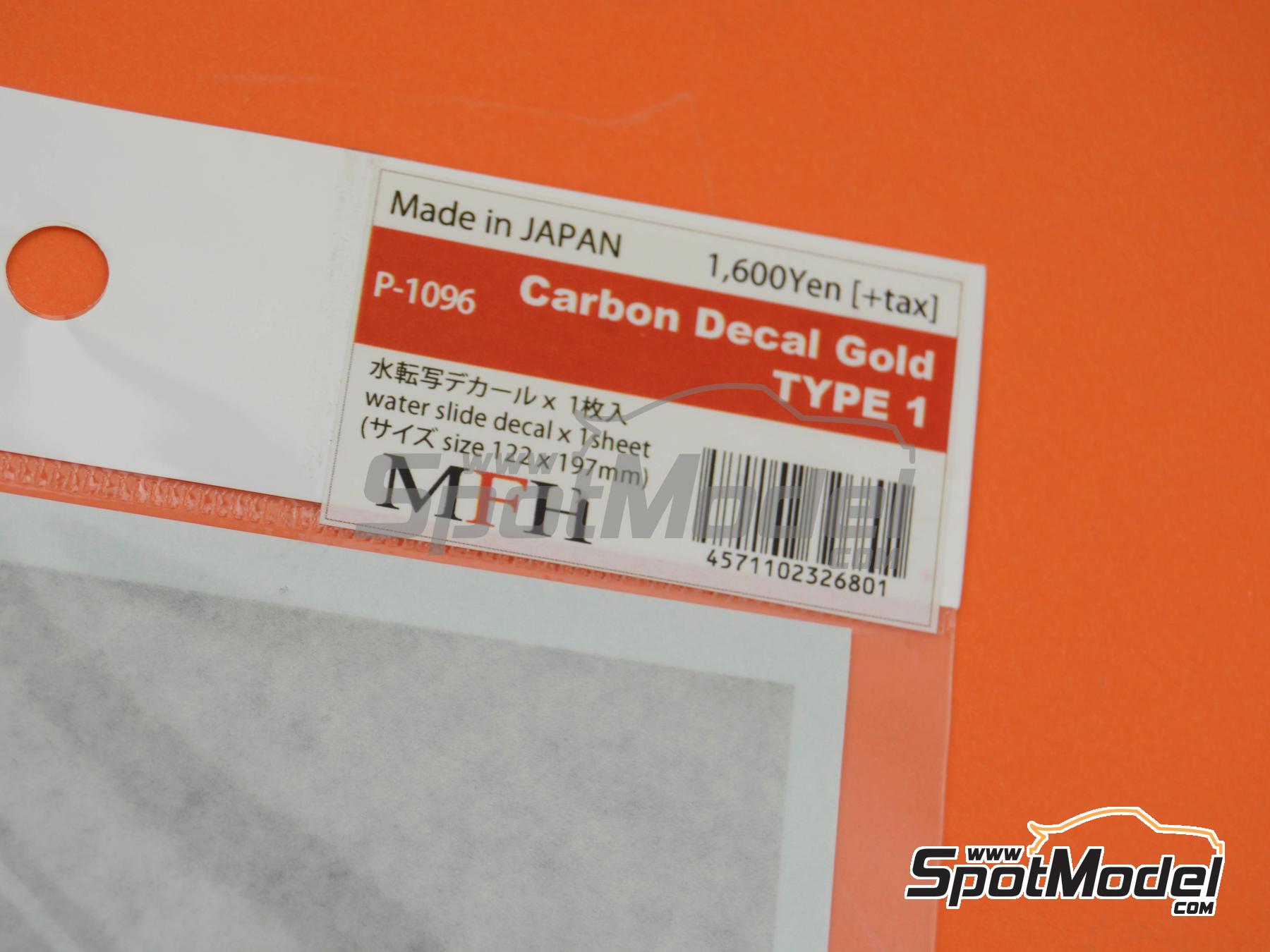 Image 9: Fibra de carbono Dorada - Tipo 1 | Calca de trama de fibra de carbono en escala&nbsp;1/24 fabricado por Model Factory Hiro (ref.&nbsp;MFH-P1096, tambien 4571102326801 y P1096)