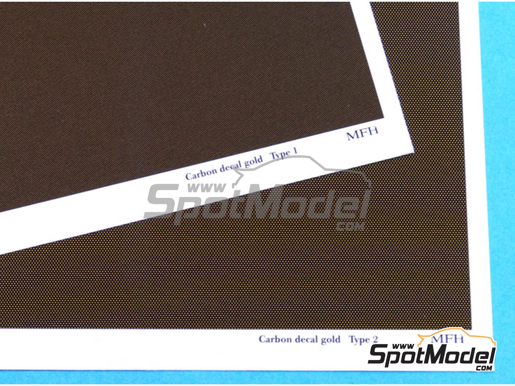 Image 2: Carbon Decal Gold - Type 2 | Carbon fiber decal in 1/12 scale manufactured by Model Factory Hiro (ref.&nbsp;MFH-P1097, also 4571102326795 and P1097)