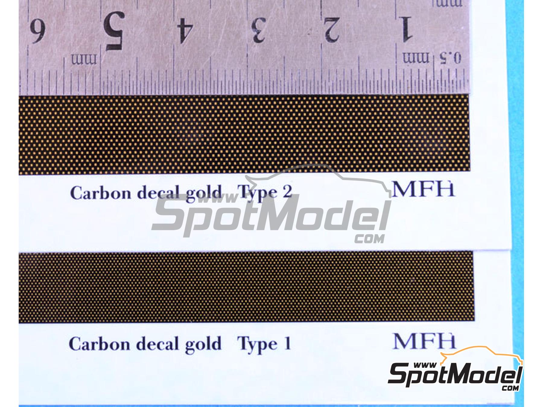 Image 3: Carbon Decal Gold - Type 2 | Carbon fiber decal in 1/12 scale manufactured by Model Factory Hiro (ref.&nbsp;MFH-P1097, also 4571102326795 and P1097)