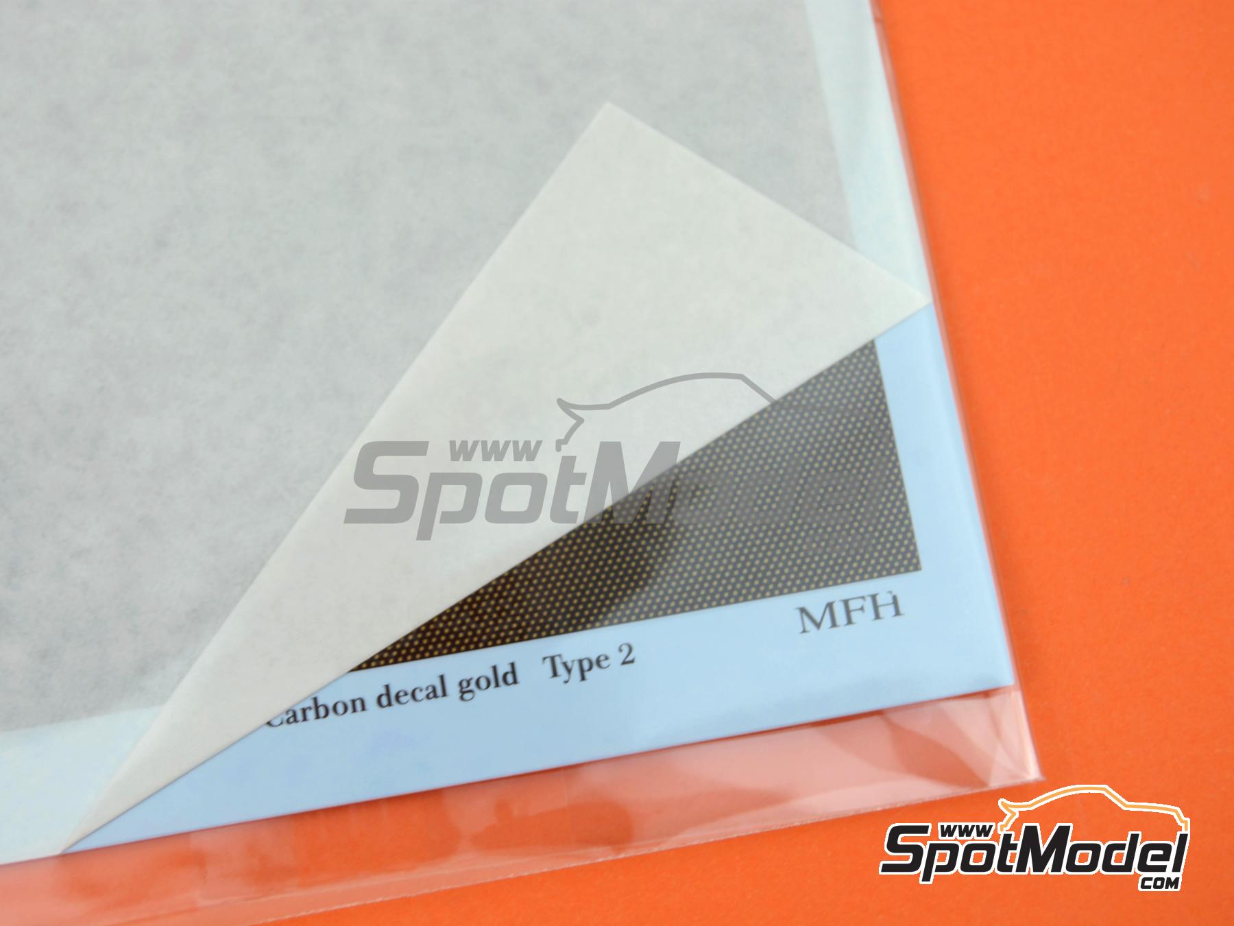 Image 9: Carbon Decal Gold - Type 2 | Carbon fiber decal in 1/12 scale manufactured by Model Factory Hiro (ref.&nbsp;MFH-P1097, also 4571102326795 and P1097)