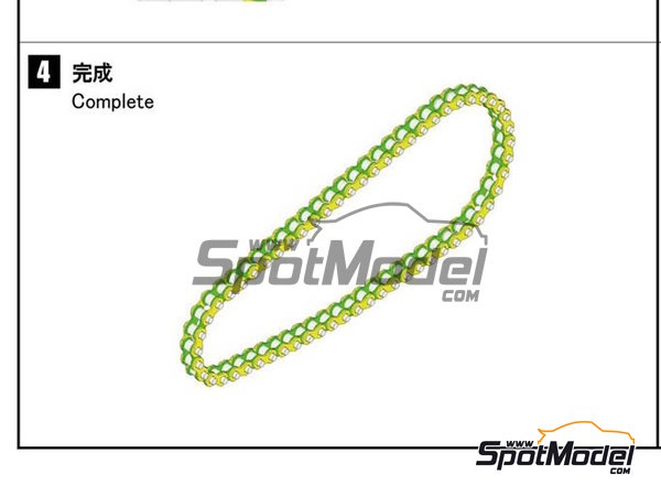 Image 7: Chain link by link | Chain set in 1/9 scale manufactured by Model Factory Hiro (ref.&nbsp;MFH-P1099, also 4571102326771 and P1099)