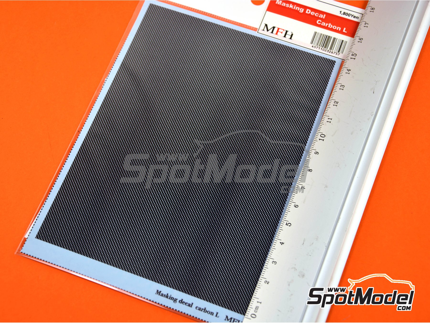 Image 4: Large carbon fiber pattern | Carbon fiber decal in 1/43 scale manufactured by Model Factory Hiro (ref. MFH-P1108, also 4571102326757 and P1108)