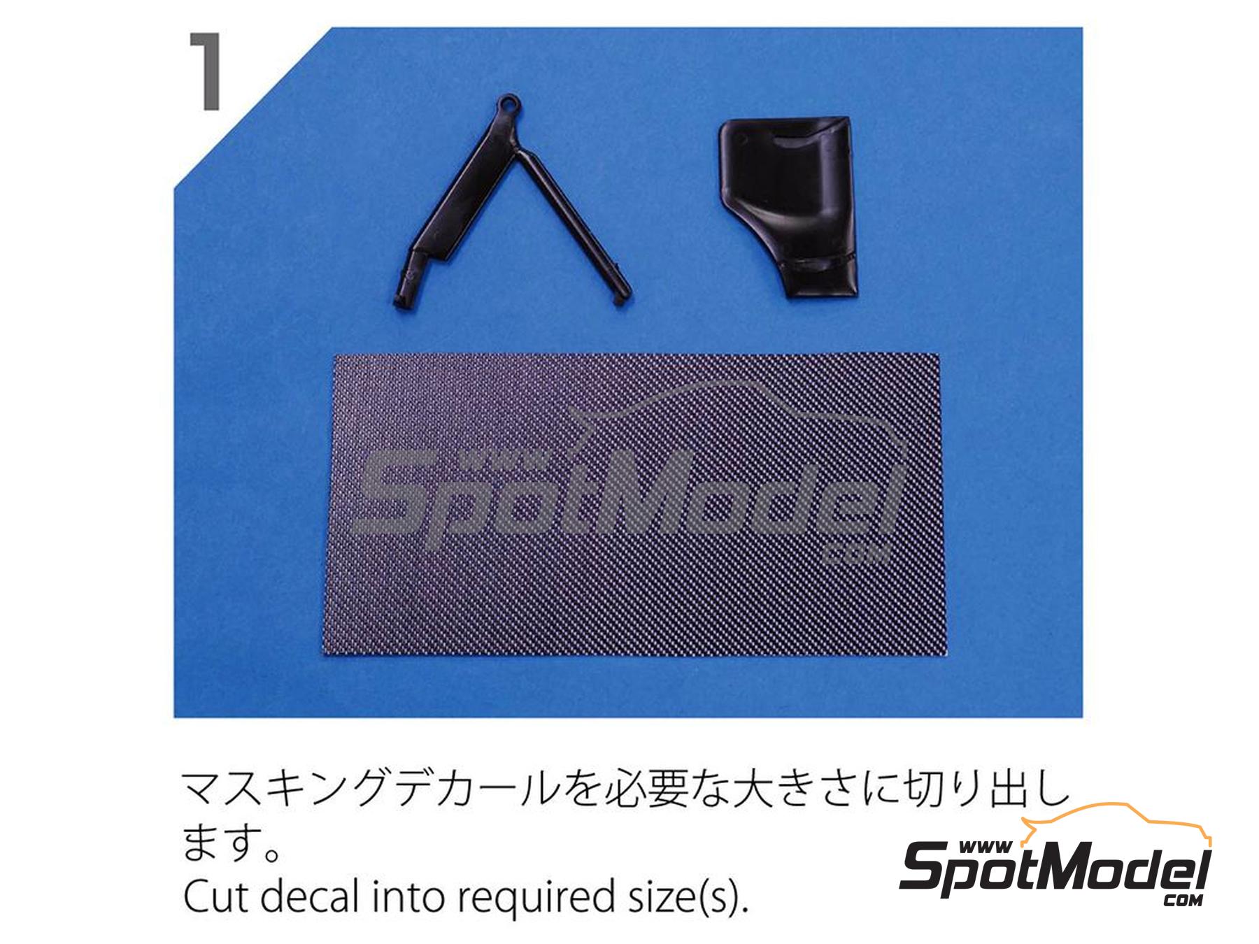 Image 6: Large carbon fiber pattern | Carbon fiber decal in 1/43 scale manufactured by Model Factory Hiro (ref. MFH-P1108, also 4571102326757 and P1108)