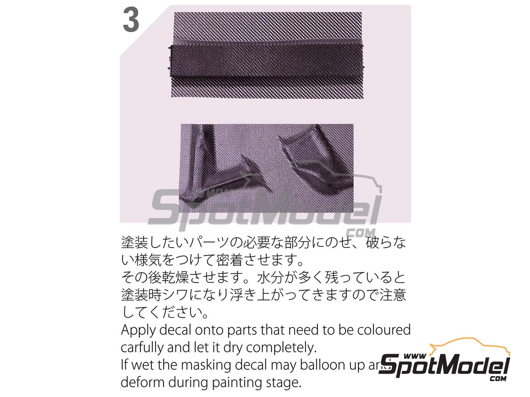 Image 8: Large carbon fiber pattern | Carbon fiber decal in 1/43 scale manufactured by Model Factory Hiro (ref. MFH-P1108, also 4571102326757 and P1108)