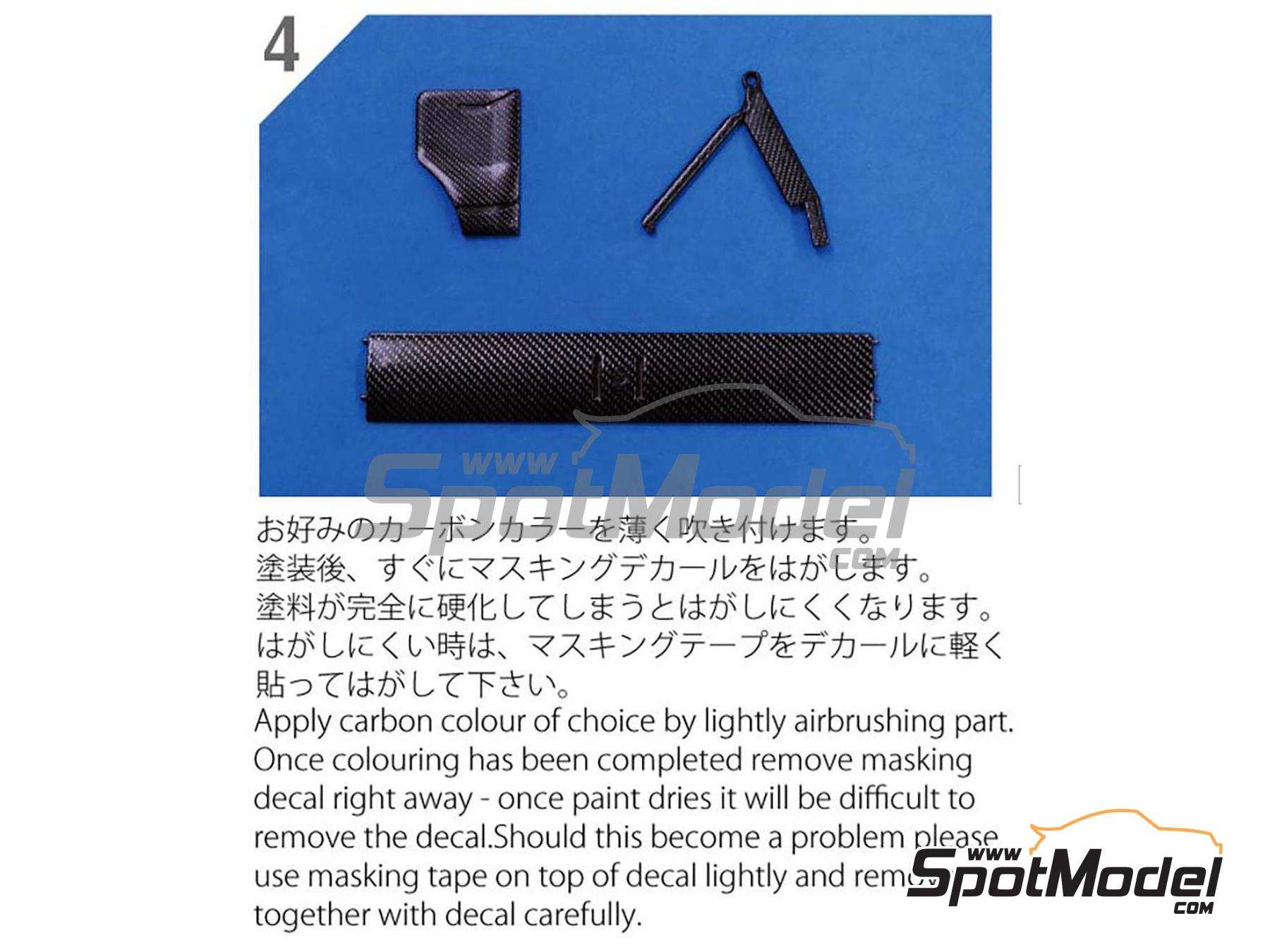 Image 9: Large carbon fiber pattern | Carbon fiber decal in 1/43 scale manufactured by Model Factory Hiro (ref. MFH-P1108, also 4571102326757 and P1108)
