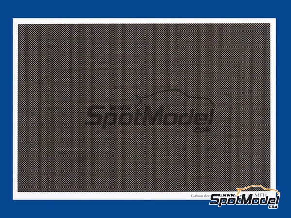 Image 1: Fibra de carbono con trama de tipo 1 de tamaño pequeño | Calca de trama de fibra de carbono en escala 1/24 fabricado por Model Factory Hiro (ref. MFH-P1133, tambien 4571102326382 y P1133)